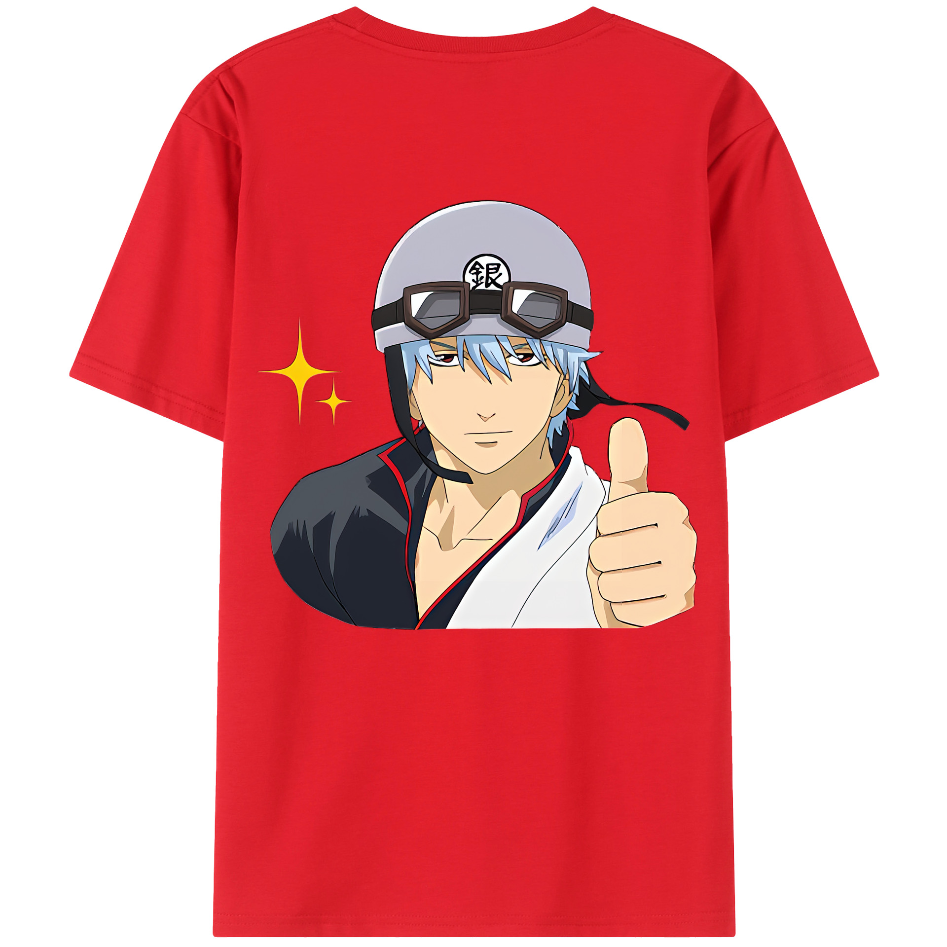 （画像用） ぎんたま 坂田銀時（さかたぎんとき） 神楽 志村新八（しむら しんぱち） GINTAMA Sakata Gintoki Kagura Shimura Shinpachi 綿100％半袖Tシャツ（背面プリント）