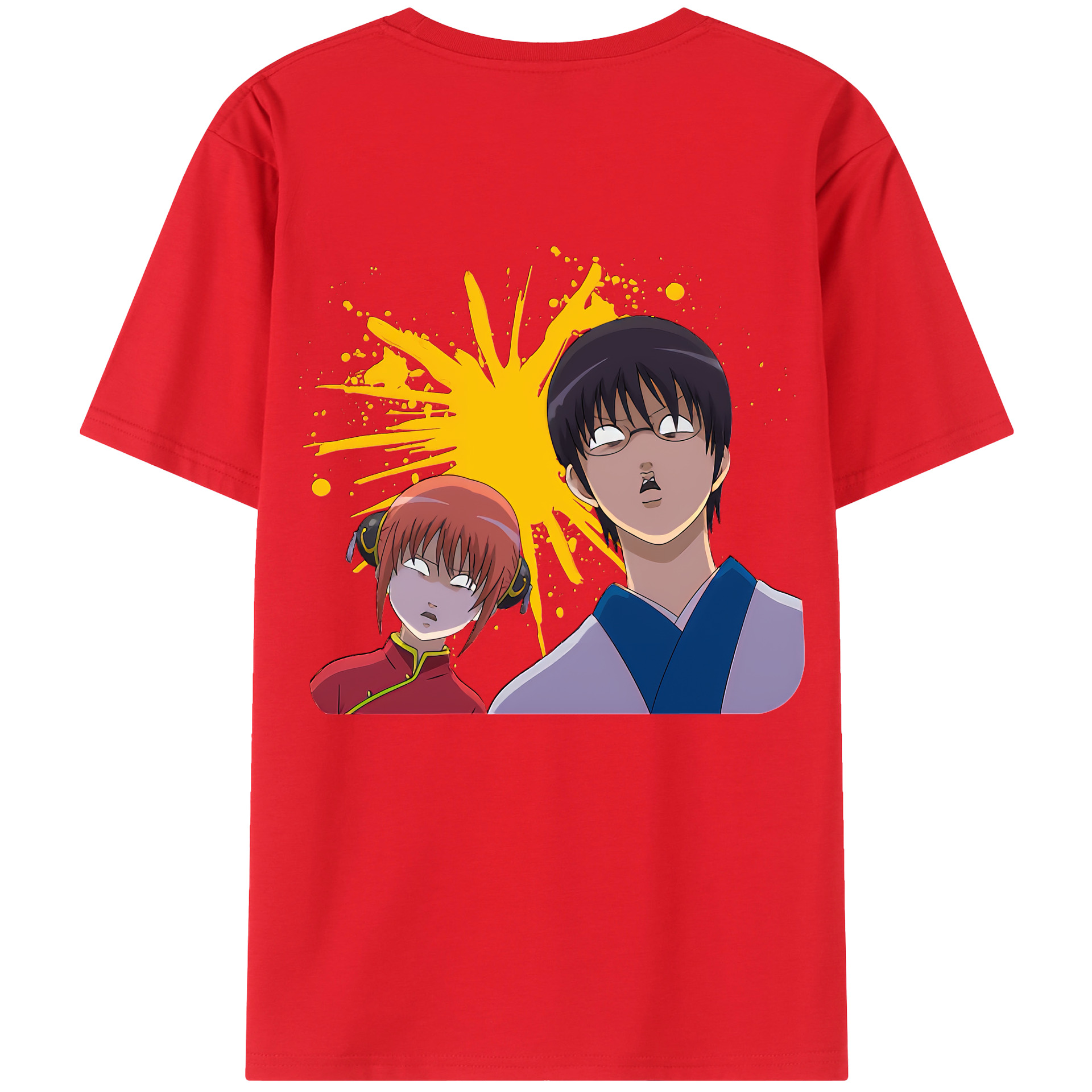 （画像用） ぎんたま 坂田銀時（さかたぎんとき） 神楽 志村新八（しむら しんぱち） GINTAMA Sakata Gintoki Kagura Shimura Shinpachi 綿100％半袖Tシャツ（背面プリント）