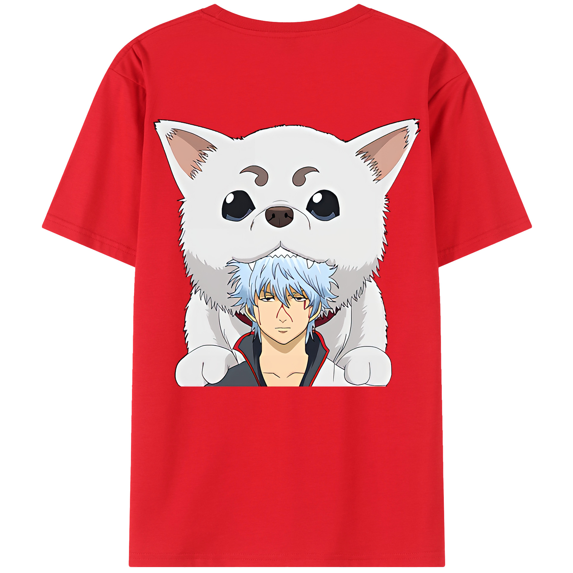 （画像用） ぎんたま 坂田銀時（さかたぎんとき） 神楽 志村新八（しむら しんぱち） GINTAMA Sakata Gintoki Kagura Shimura Shinpachi 綿100％半袖Tシャツ（背面プリント）