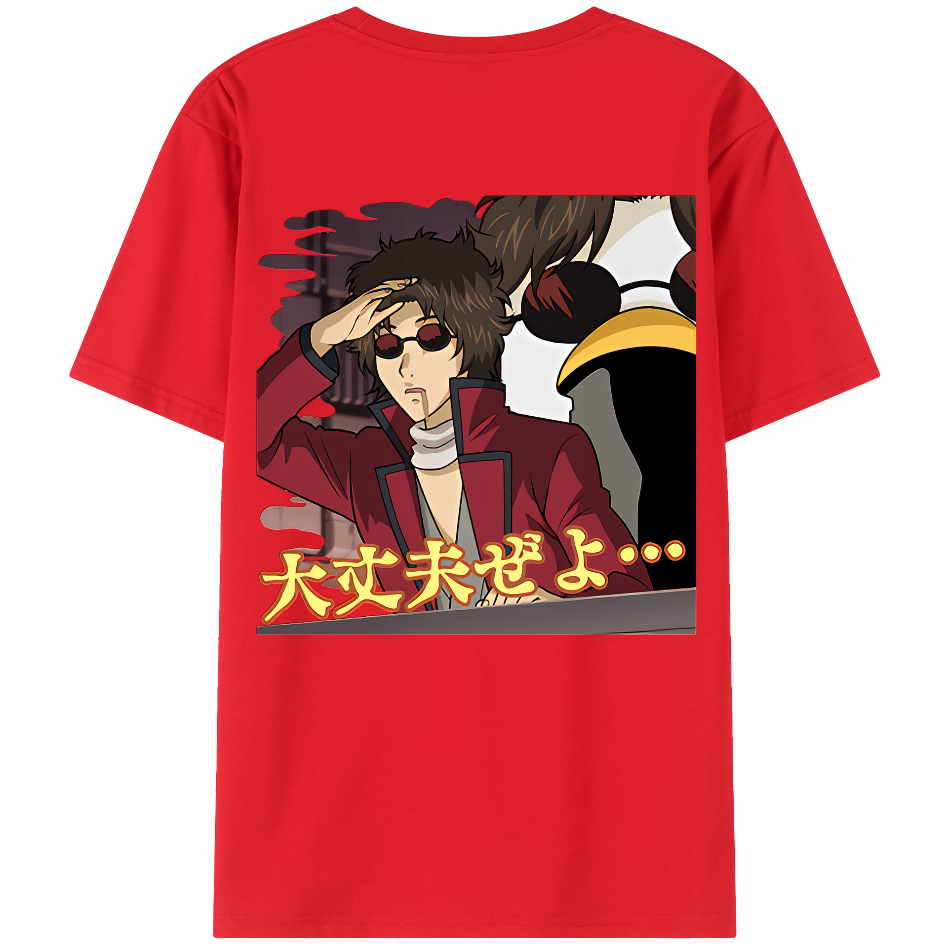 （画像用） ぎんたま 坂田銀時（さかたぎんとき） 神楽 志村新八（しむら しんぱち） GINTAMA Sakata Gintoki Kagura Shimura Shinpachi 綿100％半袖Tシャツ（背面プリント）