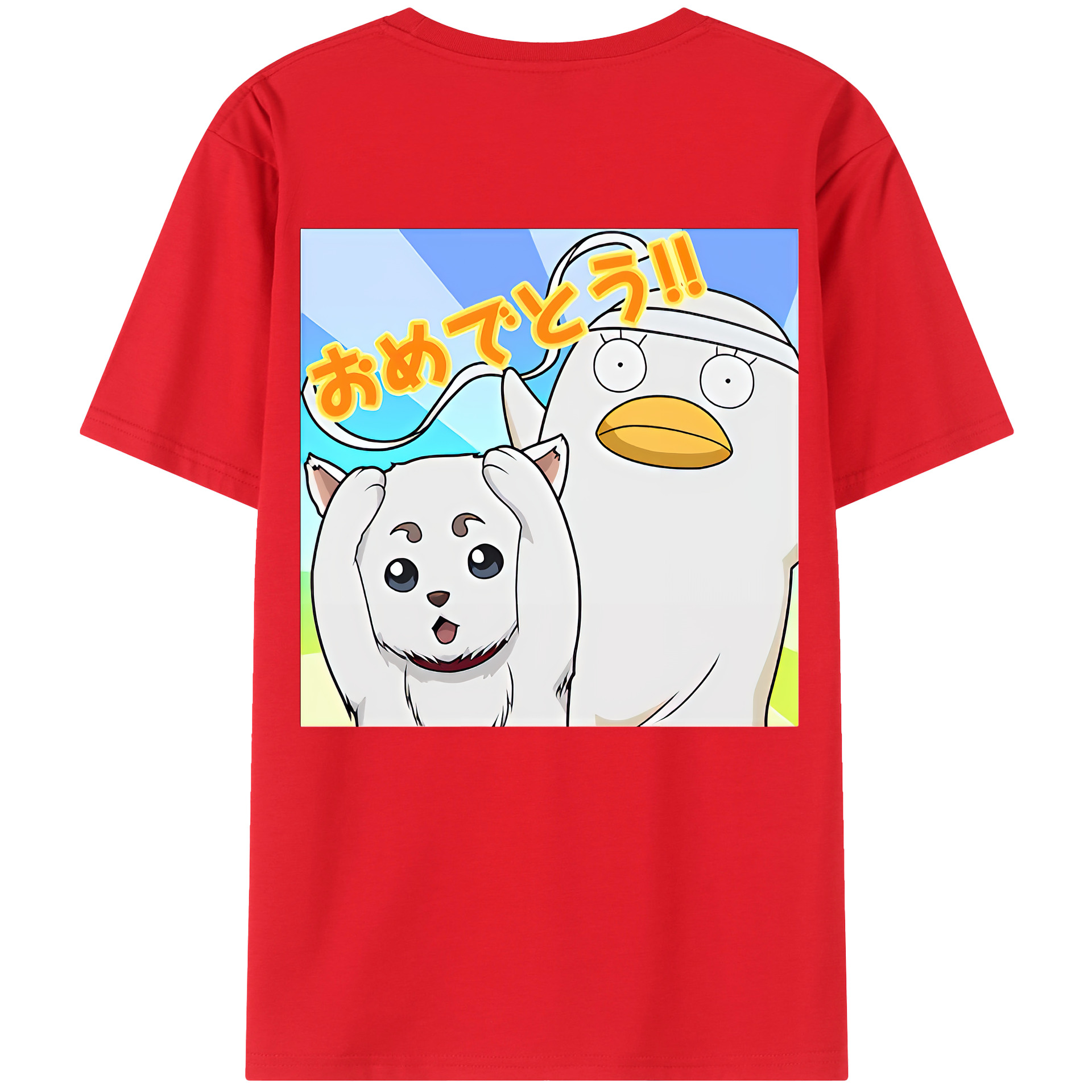 （画像用） ぎんたま 坂田銀時（さかたぎんとき） 神楽 志村新八（しむら しんぱち） GINTAMA Sakata Gintoki Kagura Shimura Shinpachi 綿100％半袖Tシャツ（背面プリント）
