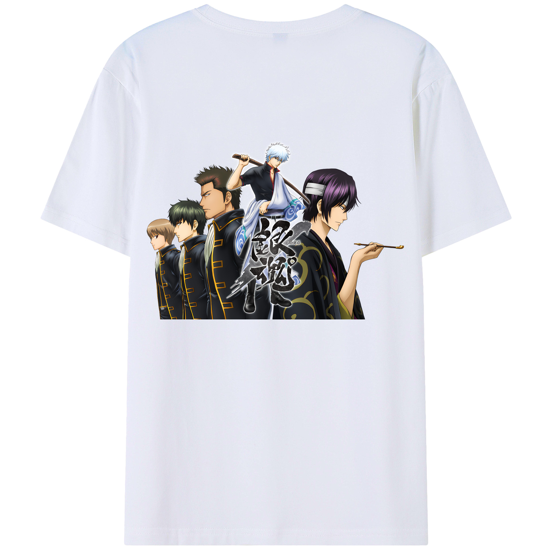 （画像用） ぎんたま 坂田銀時（さかたぎんとき） 神楽 志村新八（しむら しんぱち） GINTAMA Sakata Gintoki Kagura Shimura Shinpachi 綿100％半袖Tシャツ（背面プリント）