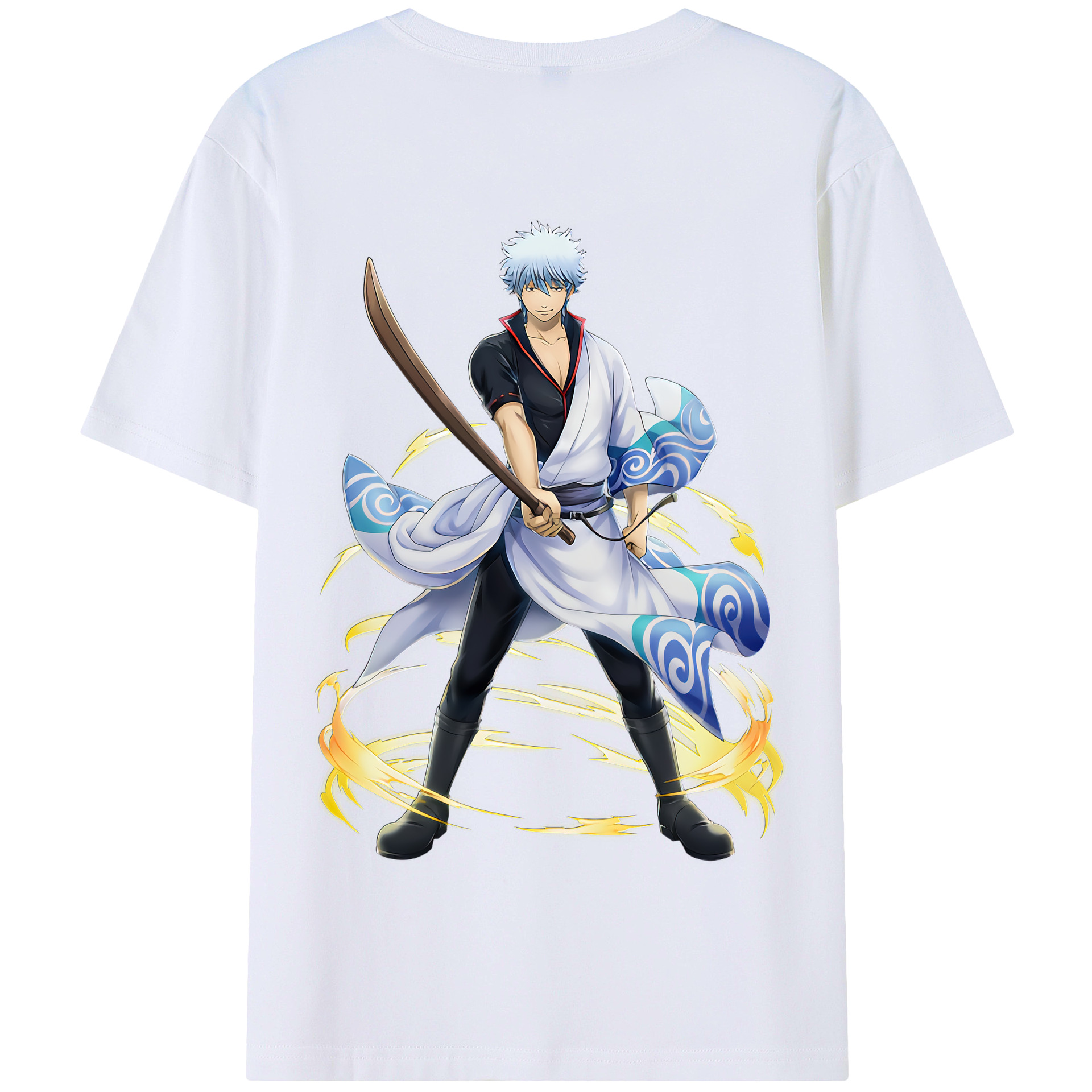 （画像用） ぎんたま 坂田銀時（さかたぎんとき） 神楽 志村新八（しむら しんぱち） GINTAMA Sakata Gintoki Kagura Shimura Shinpachi 綿100％半袖Tシャツ（背面プリント）