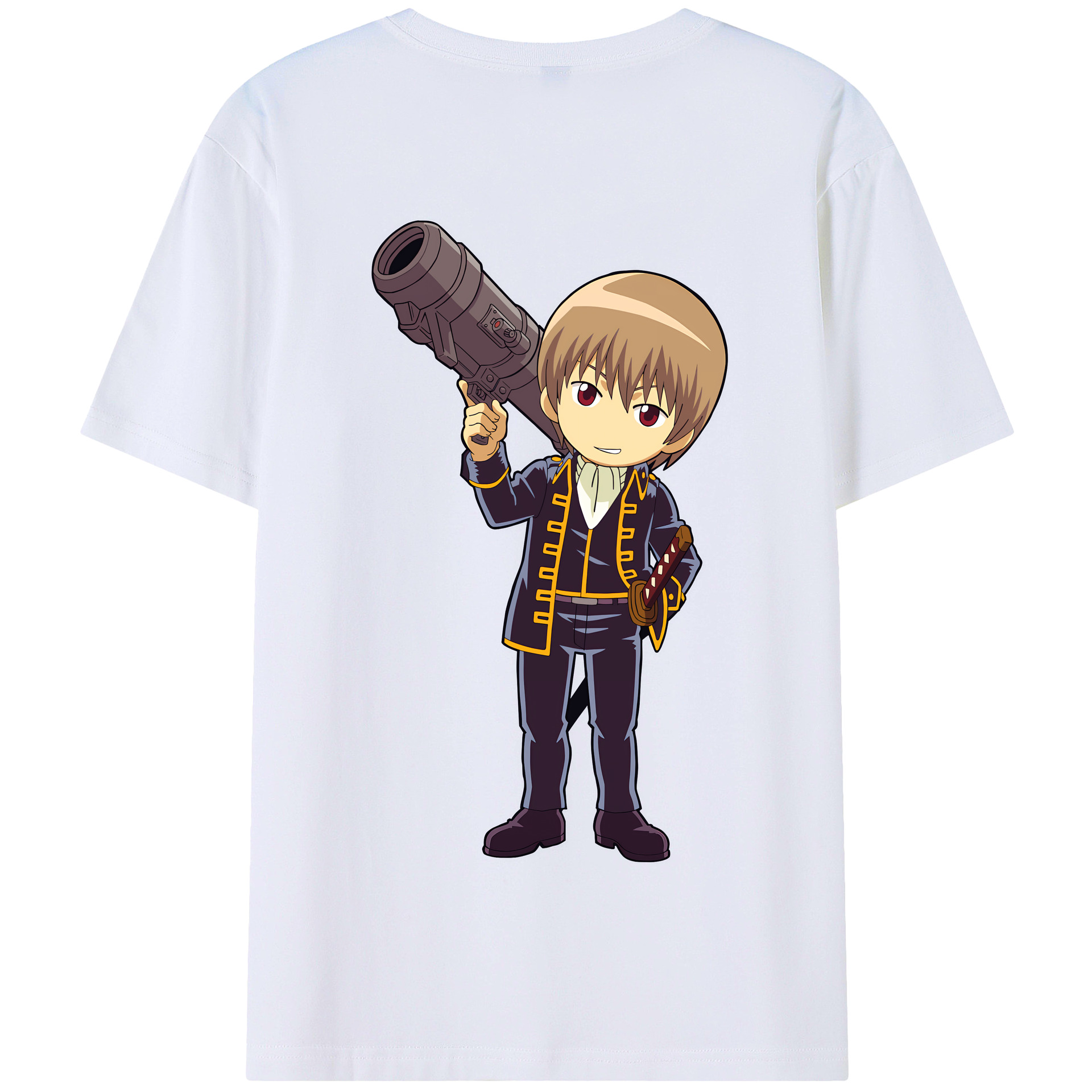 （画像用） ぎんたま 坂田銀時（さかたぎんとき） 神楽 志村新八（しむら しんぱち） GINTAMA Sakata Gintoki Kagura Shimura Shinpachi 綿100％半袖Tシャツ（背面プリント）