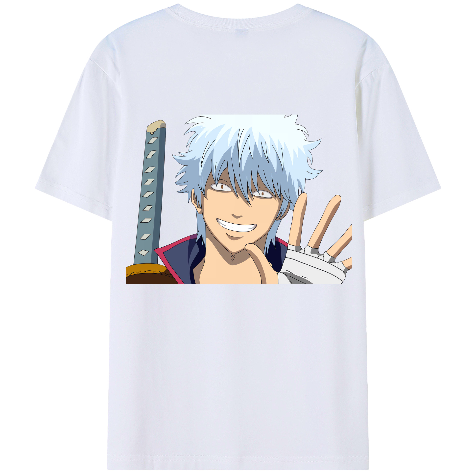 （画像用） ぎんたま 坂田銀時（さかたぎんとき） 神楽 志村新八（しむら しんぱち） GINTAMA Sakata Gintoki Kagura Shimura Shinpachi 綿100％半袖Tシャツ（背面プリント）