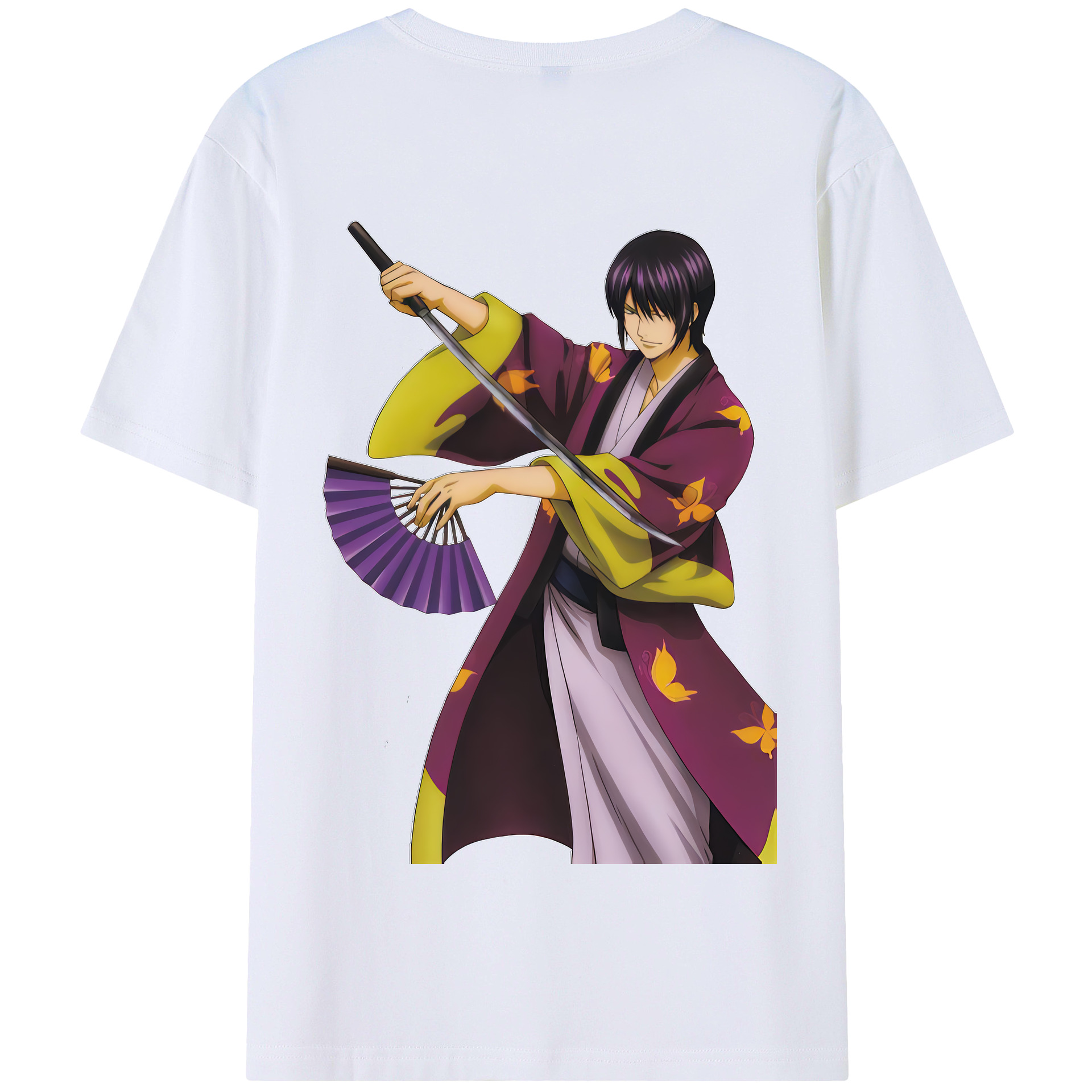 （画像用） ぎんたま 坂田銀時（さかたぎんとき） 神楽 志村新八（しむら しんぱち） GINTAMA Sakata Gintoki Kagura Shimura Shinpachi 綿100％半袖Tシャツ（背面プリント）
