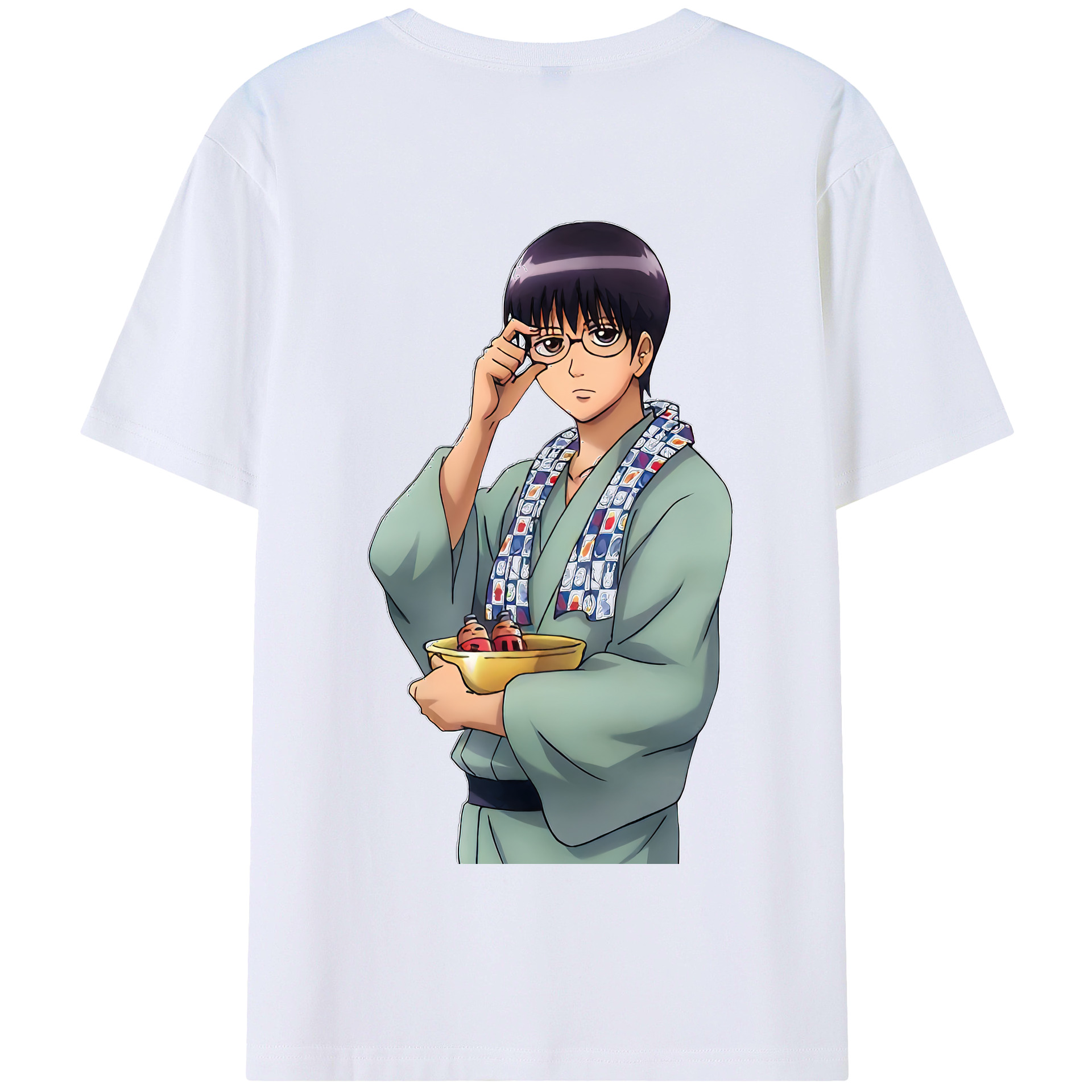 （画像用） ぎんたま 坂田銀時（さかたぎんとき） 神楽 志村新八（しむら しんぱち） GINTAMA Sakata Gintoki Kagura Shimura Shinpachi 綿100％半袖Tシャツ（背面プリント）