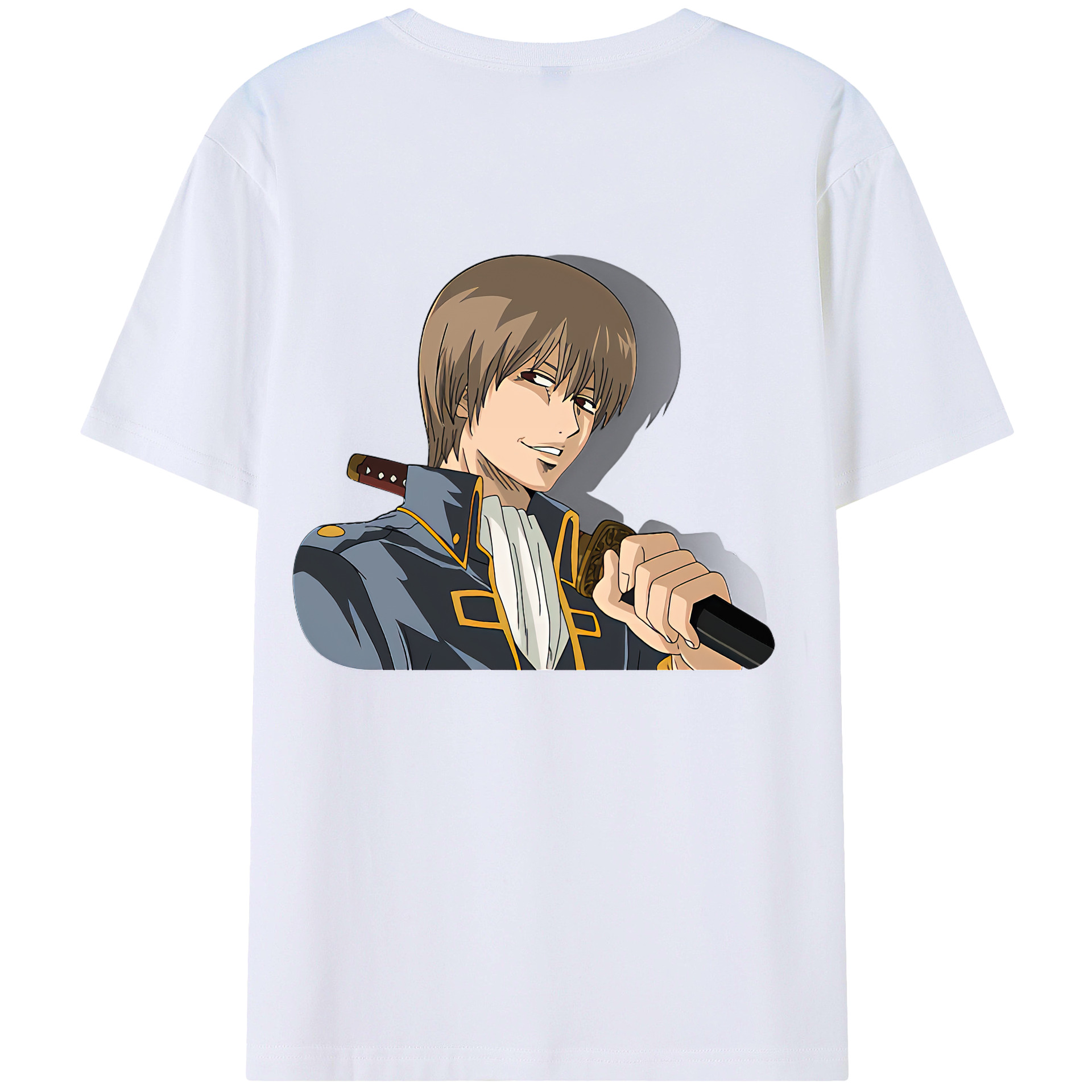 （画像用） ぎんたま 坂田銀時（さかたぎんとき） 神楽 志村新八（しむら しんぱち） GINTAMA Sakata Gintoki Kagura Shimura Shinpachi 綿100％半袖Tシャツ（背面プリント）