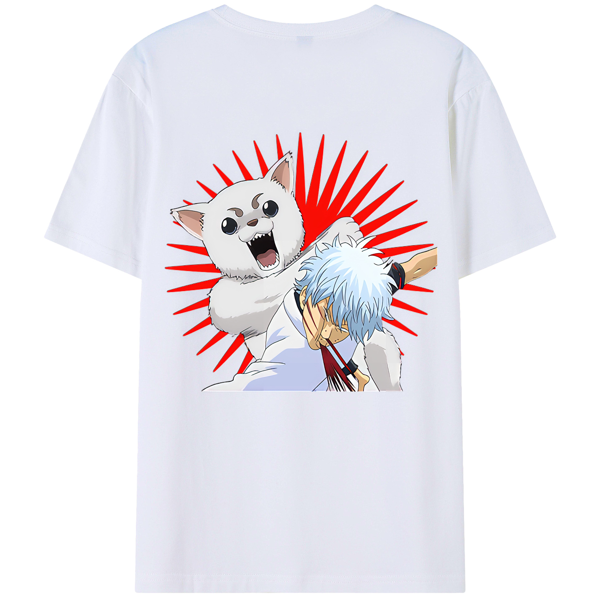 （画像用） ぎんたま 坂田銀時（さかたぎんとき） 神楽 志村新八（しむら しんぱち） GINTAMA Sakata Gintoki Kagura Shimura Shinpachi 綿100％半袖Tシャツ（背面プリント）