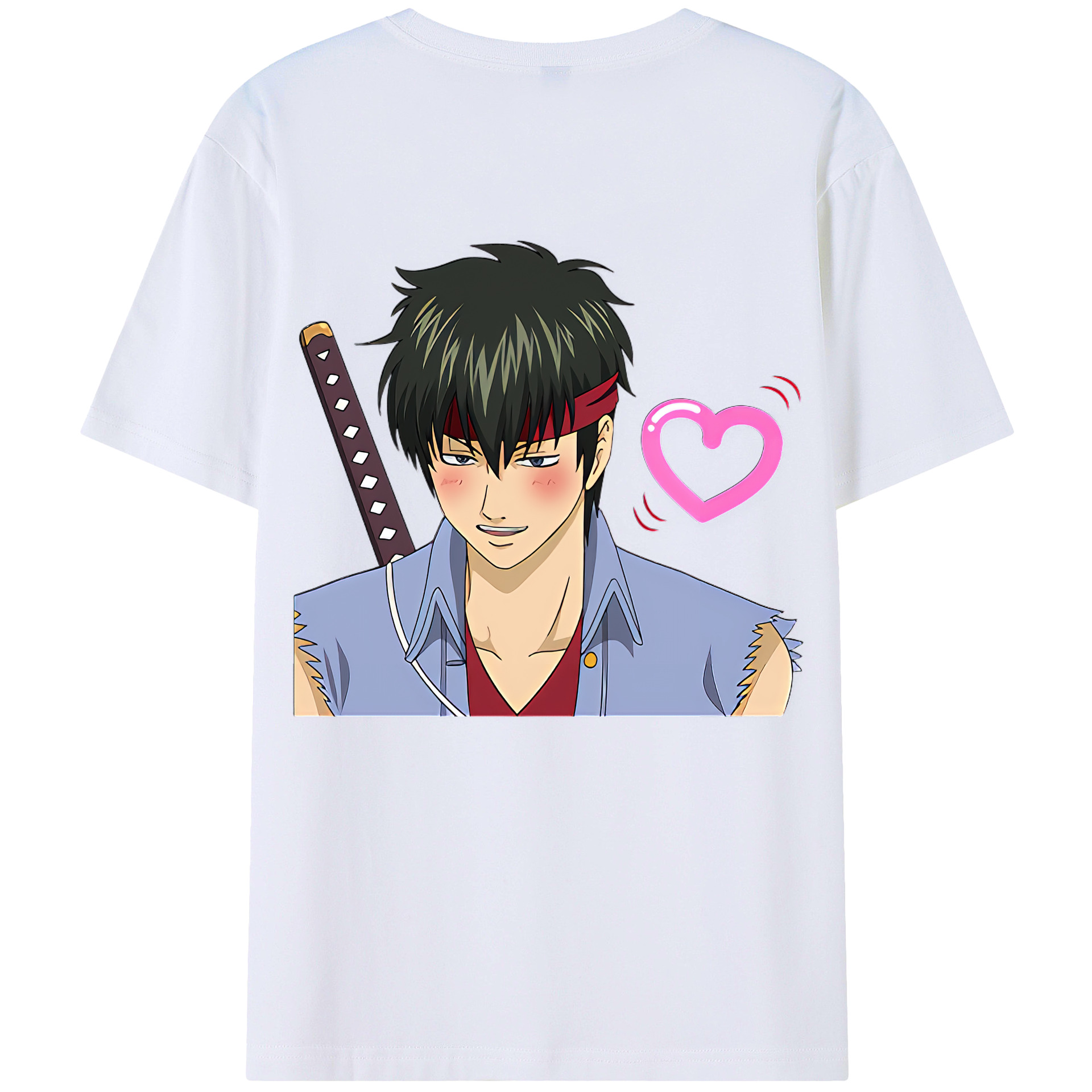 （画像用） ぎんたま 坂田銀時（さかたぎんとき） 神楽 志村新八（しむら しんぱち） GINTAMA Sakata Gintoki Kagura Shimura Shinpachi 綿100％半袖Tシャツ（背面プリント）