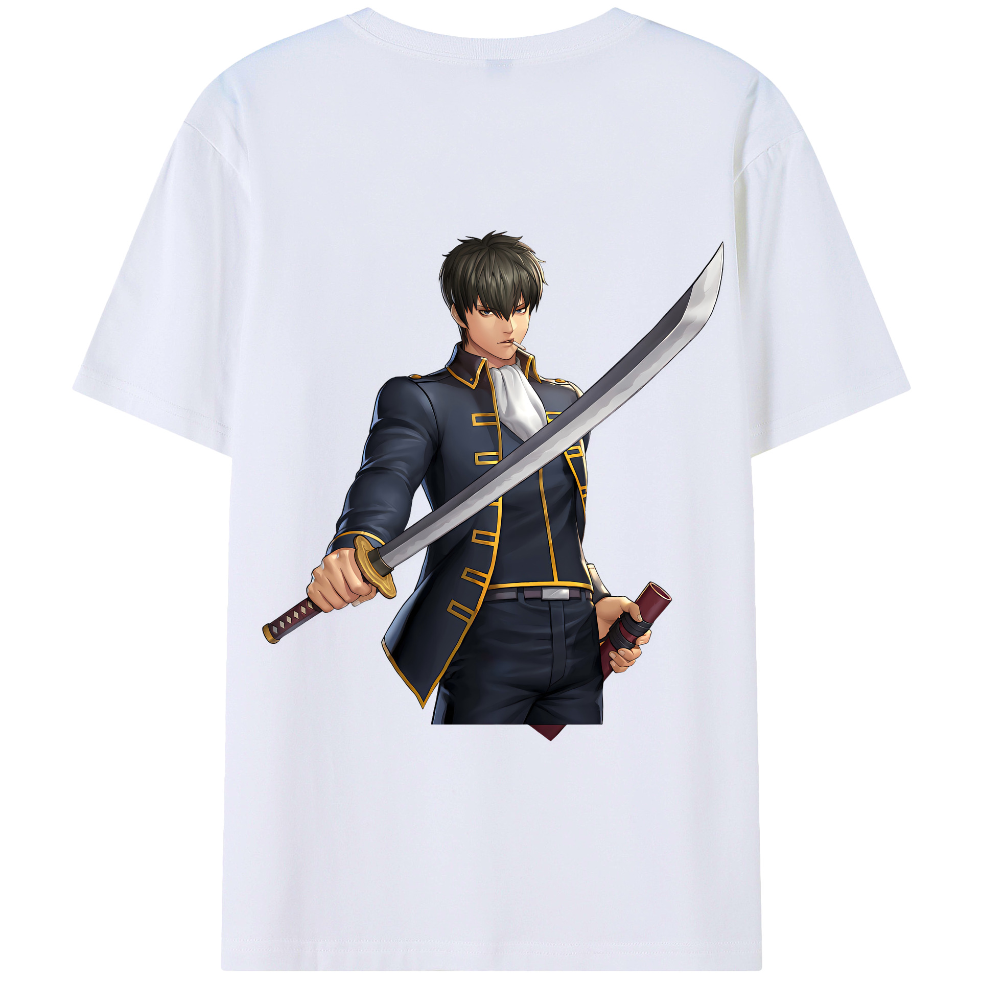 （画像用） ぎんたま 坂田銀時（さかたぎんとき） 神楽 志村新八（しむら しんぱち） GINTAMA Sakata Gintoki Kagura Shimura Shinpachi 綿100％半袖Tシャツ（背面プリント）