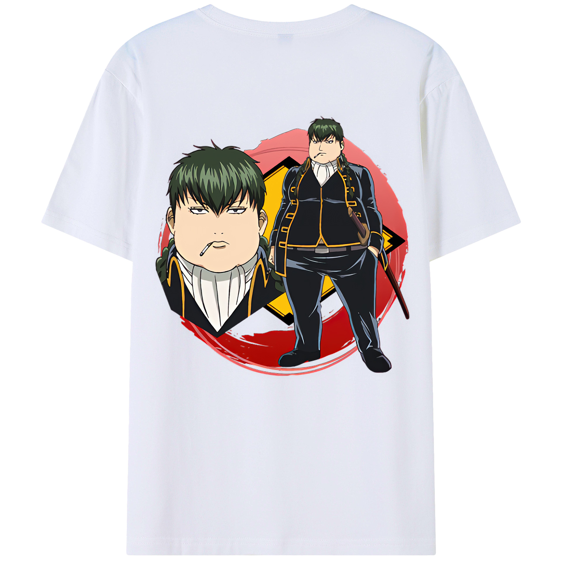 （画像用） ぎんたま 坂田銀時（さかたぎんとき） 神楽 志村新八（しむら しんぱち） GINTAMA Sakata Gintoki Kagura Shimura Shinpachi 綿100％半袖Tシャツ（背面プリント）