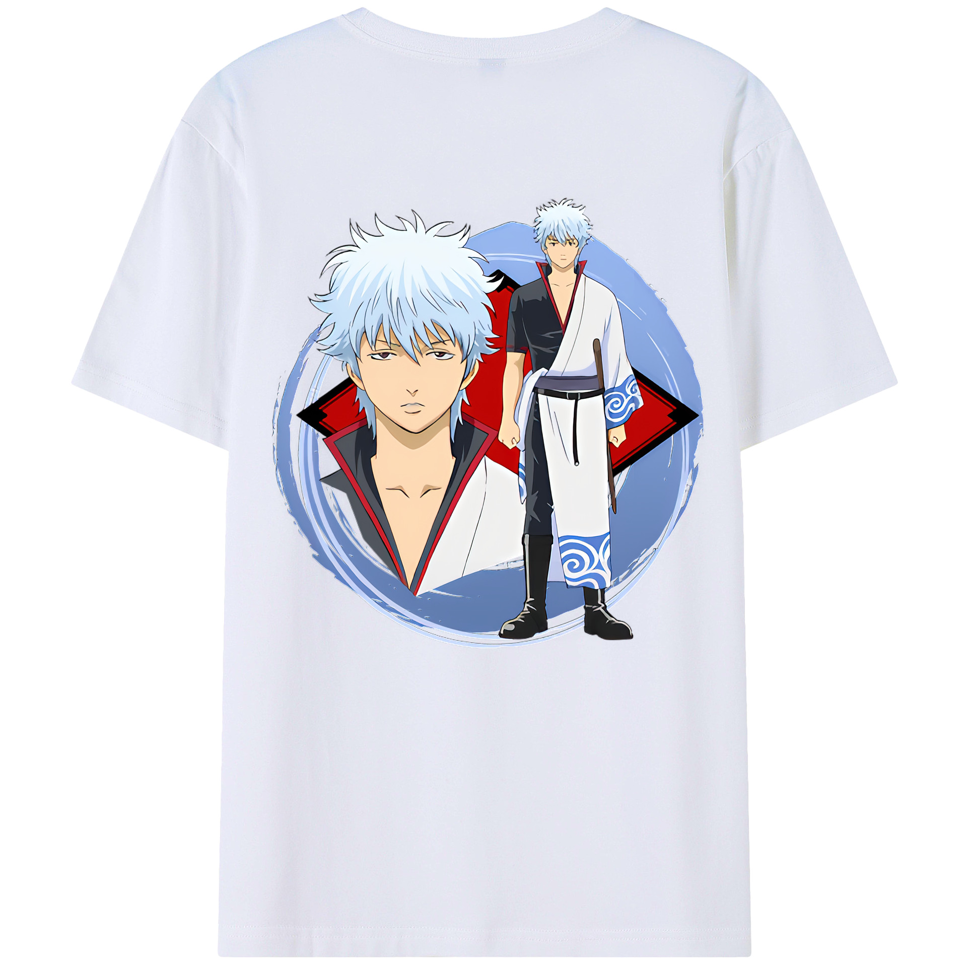 （画像用） ぎんたま 坂田銀時（さかたぎんとき） 神楽 志村新八（しむら しんぱち） GINTAMA Sakata Gintoki Kagura Shimura Shinpachi 綿100％半袖Tシャツ（背面プリント）