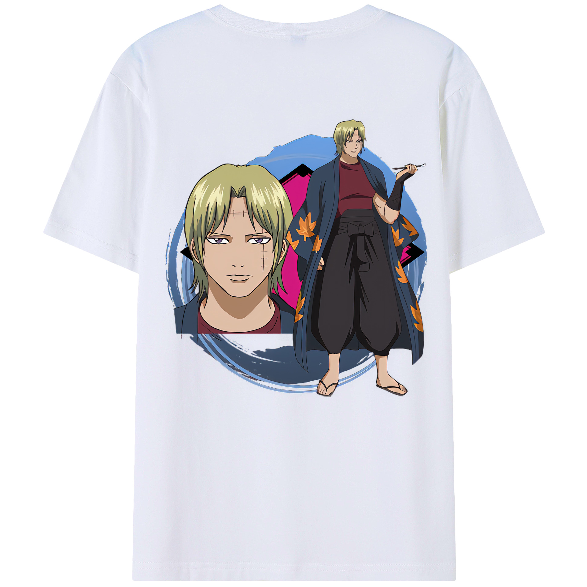 （画像用） ぎんたま 坂田銀時（さかたぎんとき） 神楽 志村新八（しむら しんぱち） GINTAMA Sakata Gintoki Kagura Shimura Shinpachi 綿100％半袖Tシャツ（背面プリント）
