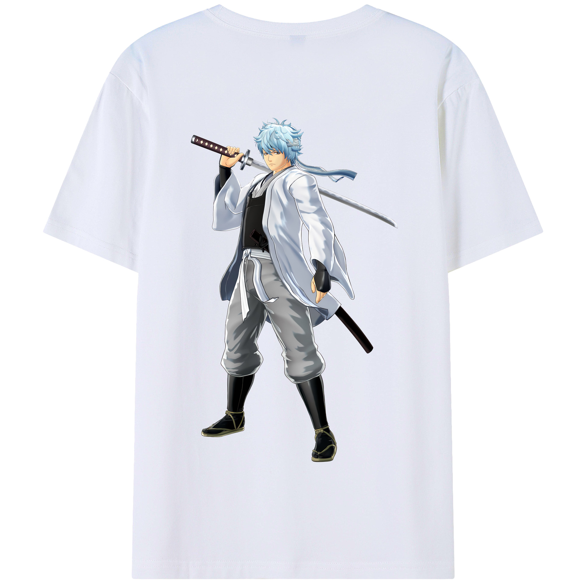 （画像用） ぎんたま 坂田銀時（さかたぎんとき） 神楽 志村新八（しむら しんぱち） GINTAMA Sakata Gintoki Kagura Shimura Shinpachi 綿100％半袖Tシャツ（背面プリント）