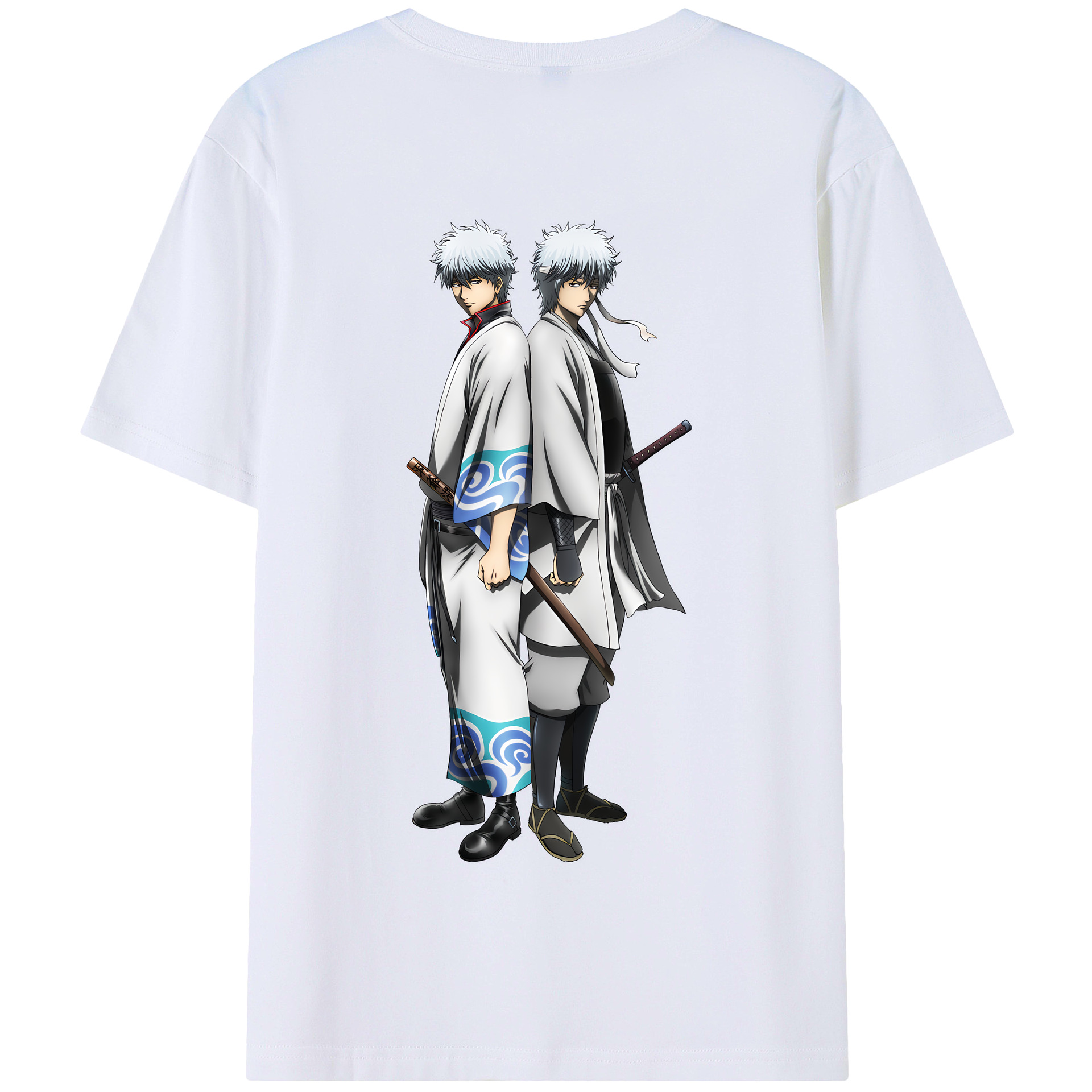 （画像用） ぎんたま 坂田銀時（さかたぎんとき） 神楽 志村新八（しむら しんぱち） GINTAMA Sakata Gintoki Kagura Shimura Shinpachi 綿100％半袖Tシャツ（背面プリント）