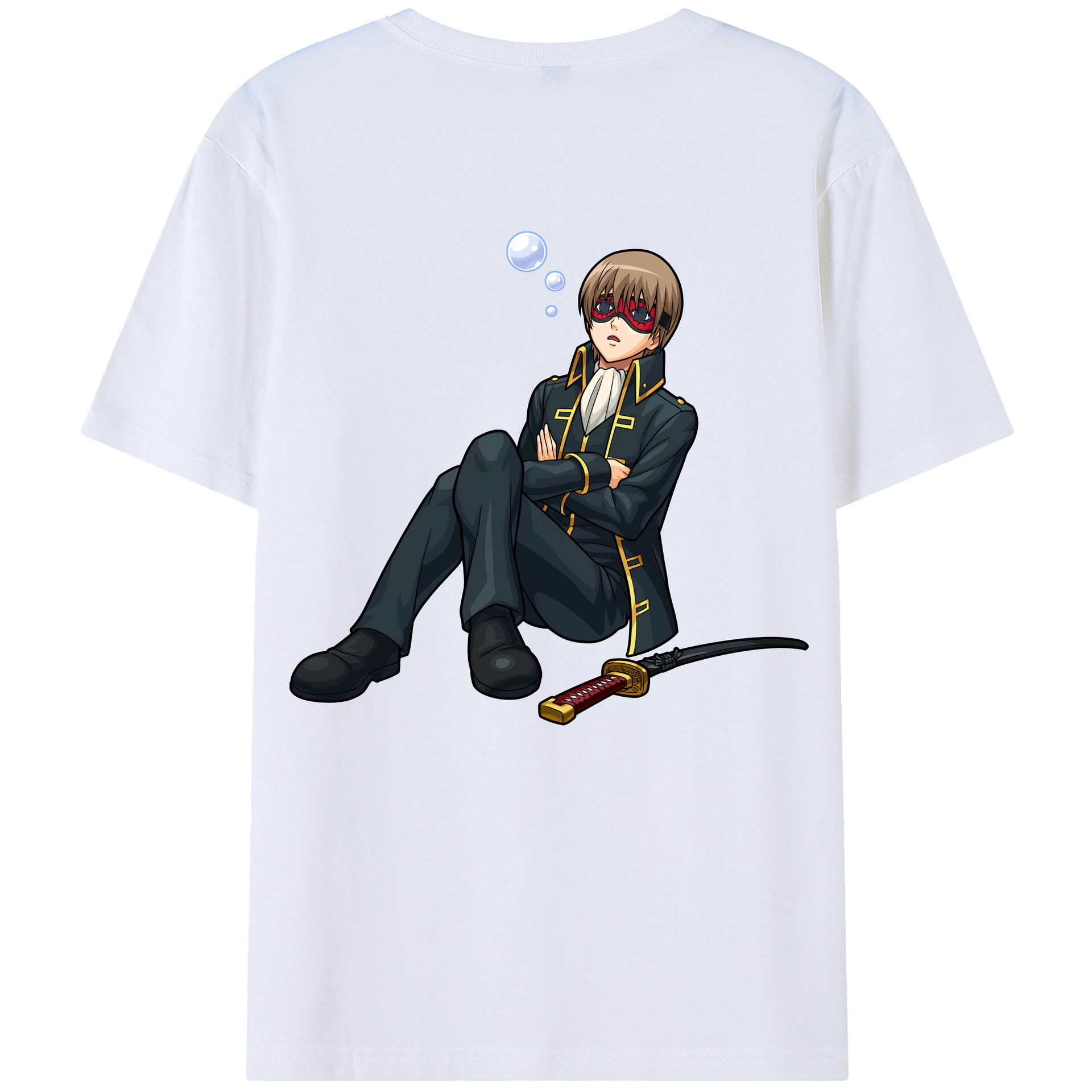 （画像用） ぎんたま 坂田銀時（さかたぎんとき） 神楽 志村新八（しむら しんぱち） GINTAMA Sakata Gintoki Kagura Shimura Shinpachi 綿100％半袖Tシャツ（背面プリント）