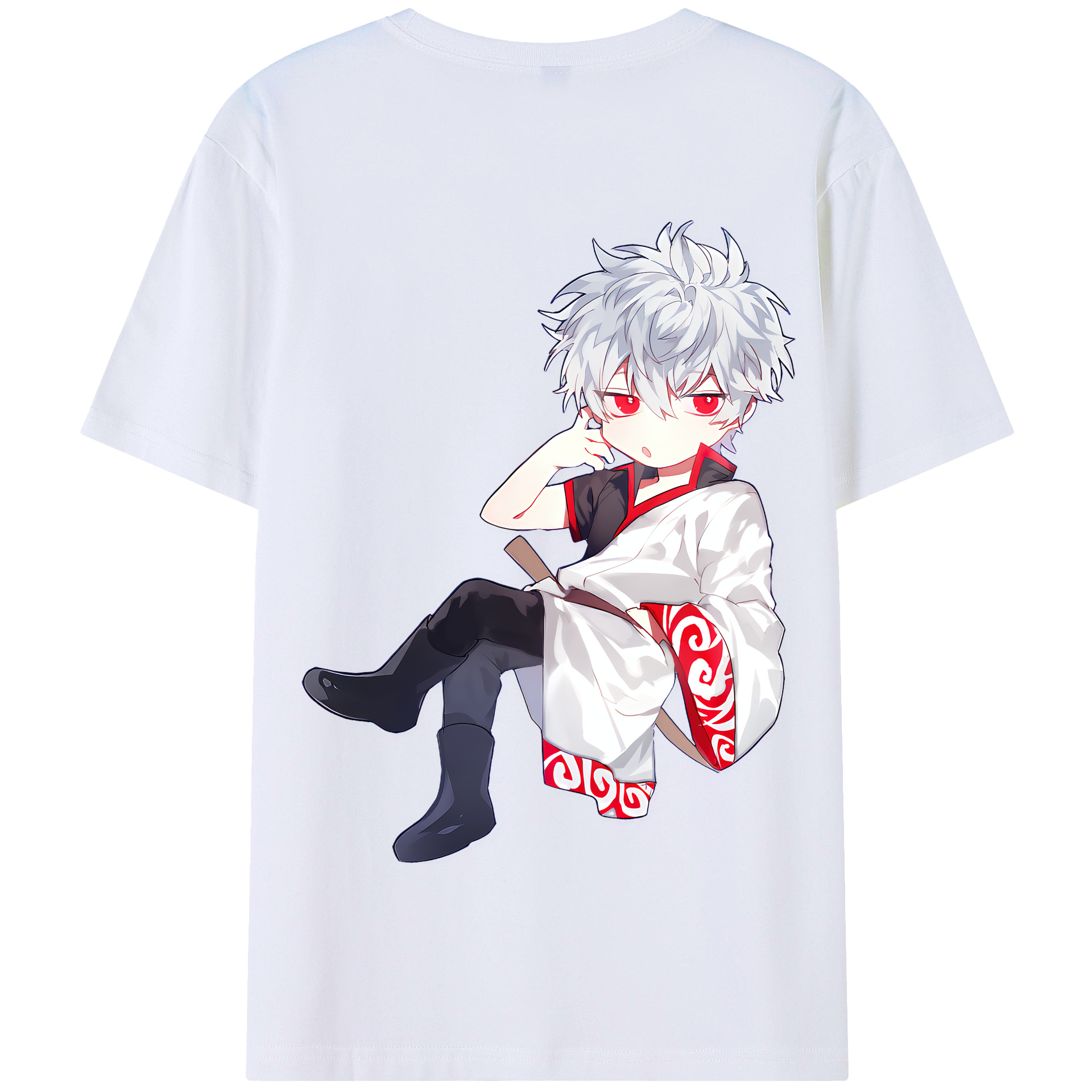 （画像用） ぎんたま 坂田銀時（さかたぎんとき） 神楽 志村新八（しむら しんぱち） GINTAMA Sakata Gintoki Kagura Shimura Shinpachi 綿100％半袖Tシャツ（背面プリント）
