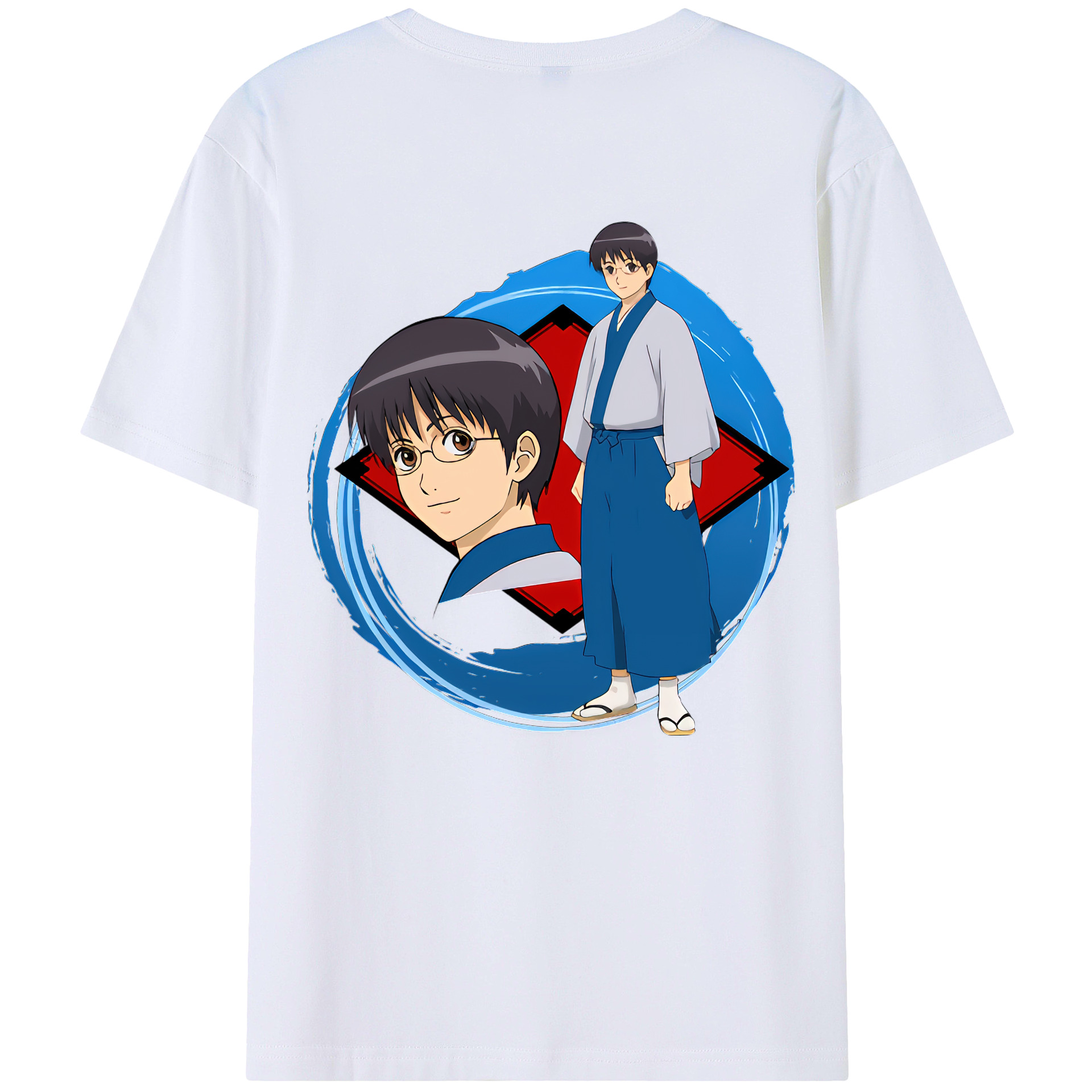 （画像用） ぎんたま 坂田銀時（さかたぎんとき） 神楽 志村新八（しむら しんぱち） GINTAMA Sakata Gintoki Kagura Shimura Shinpachi 綿100％半袖Tシャツ（背面プリント）