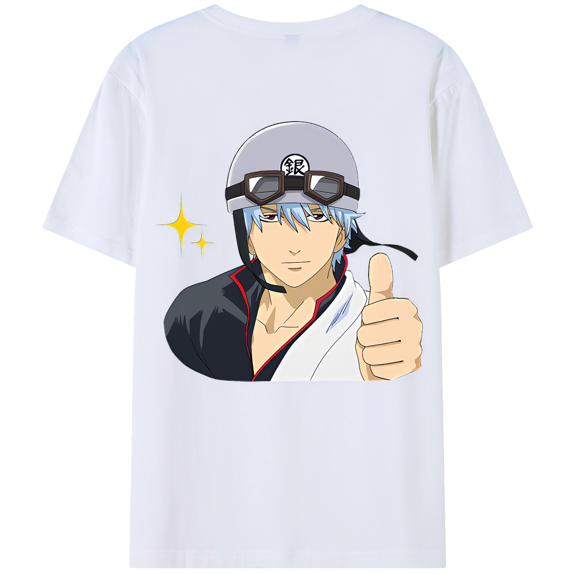 （画像用） ぎんたま 坂田銀時（さかたぎんとき） 神楽 志村新八（しむら しんぱち） GINTAMA Sakata Gintoki Kagura Shimura Shinpachi 綿100％半袖Tシャツ（背面プリント）
