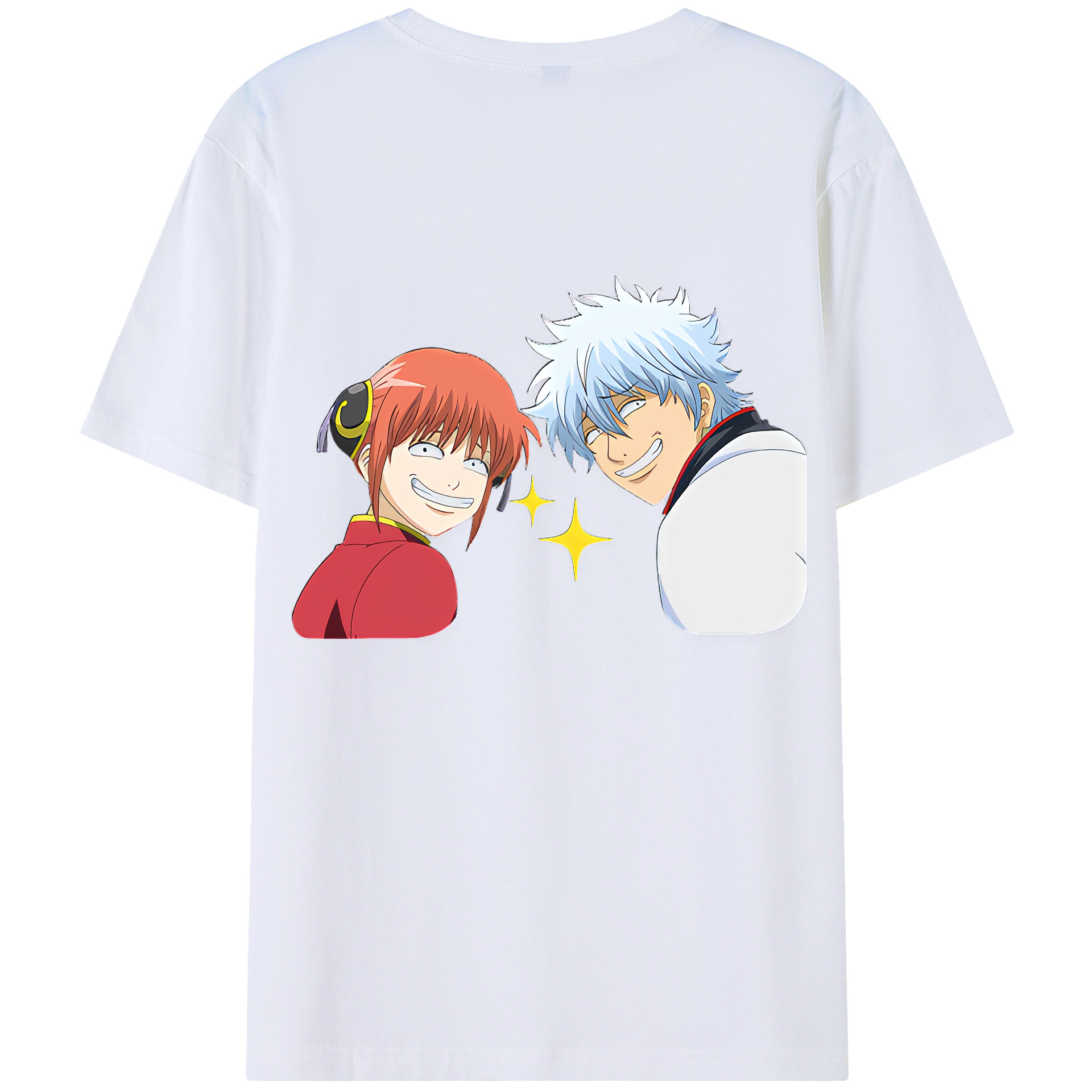 （画像用） ぎんたま 坂田銀時（さかたぎんとき） 神楽 志村新八（しむら しんぱち） GINTAMA Sakata Gintoki Kagura Shimura Shinpachi 綿100％半袖Tシャツ（背面プリント）