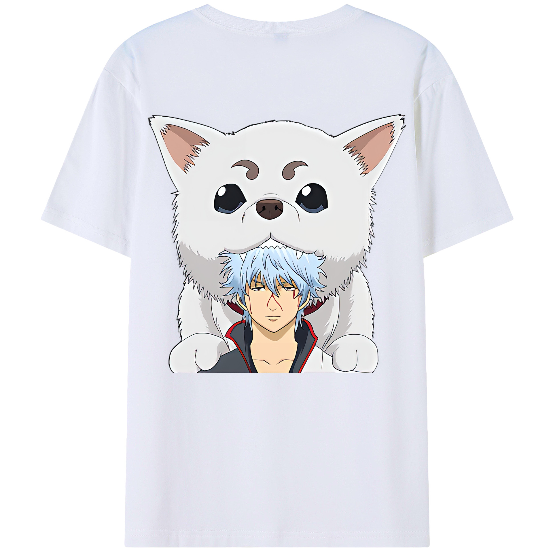 （画像用） ぎんたま 坂田銀時（さかたぎんとき） 神楽 志村新八（しむら しんぱち） GINTAMA Sakata Gintoki Kagura Shimura Shinpachi 綿100％半袖Tシャツ（背面プリント）