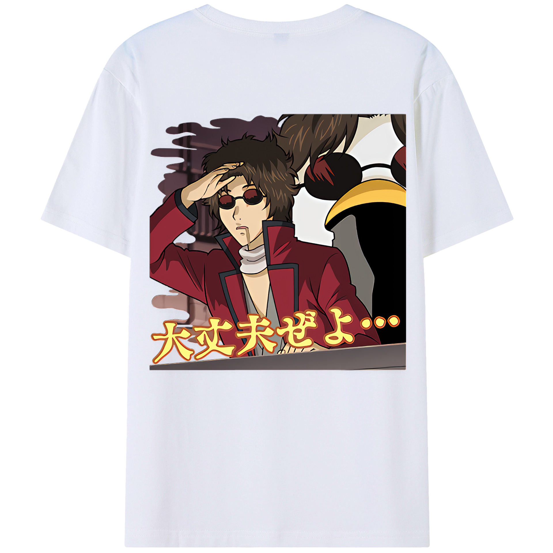 （画像用） ぎんたま 坂田銀時（さかたぎんとき） 神楽 志村新八（しむら しんぱち） GINTAMA Sakata Gintoki Kagura Shimura Shinpachi 綿100％半袖Tシャツ（背面プリント）