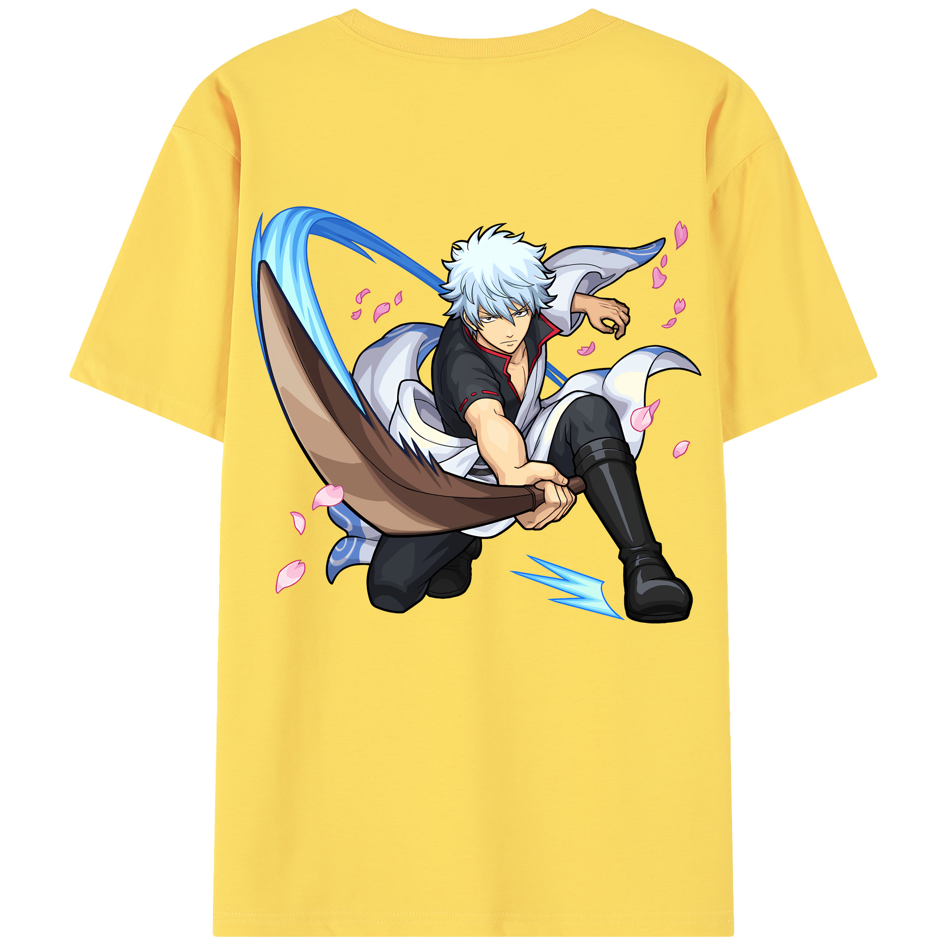 （画像用） ぎんたま 坂田銀時（さかたぎんとき） 神楽 志村新八（しむら しんぱち） GINTAMA Sakata Gintoki Kagura Shimura Shinpachi 綿100％半袖Tシャツ（背面プリント）