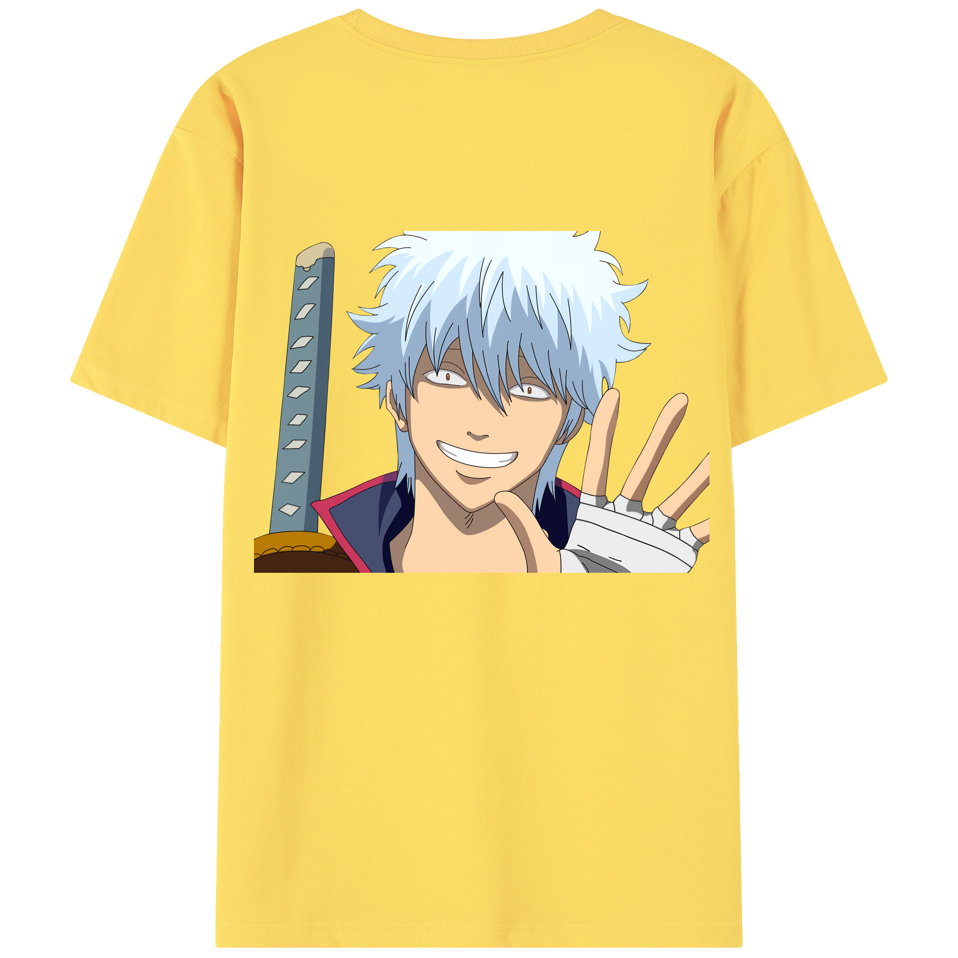 （画像用） ぎんたま 坂田銀時（さかたぎんとき） 神楽 志村新八（しむら しんぱち） GINTAMA Sakata Gintoki Kagura Shimura Shinpachi 綿100％半袖Tシャツ（背面プリント）