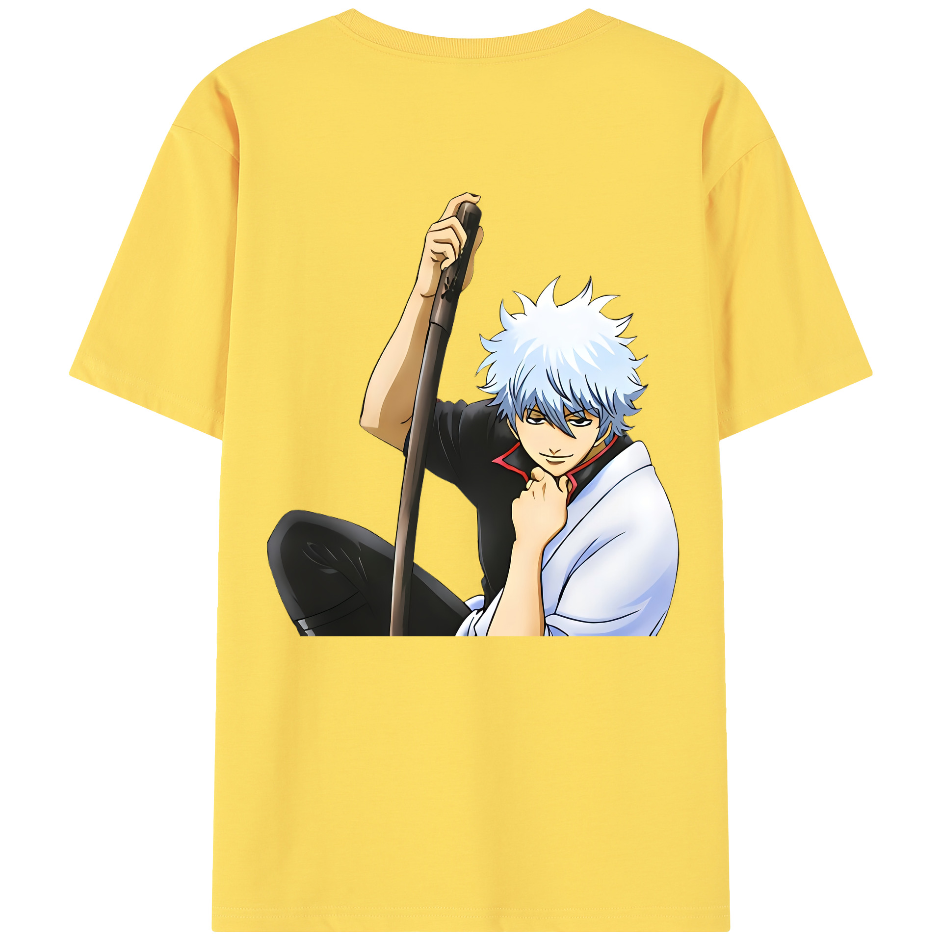 （画像用） ぎんたま 坂田銀時（さかたぎんとき） 神楽 志村新八（しむら しんぱち） GINTAMA Sakata Gintoki Kagura Shimura Shinpachi 綿100％半袖Tシャツ（背面プリント）