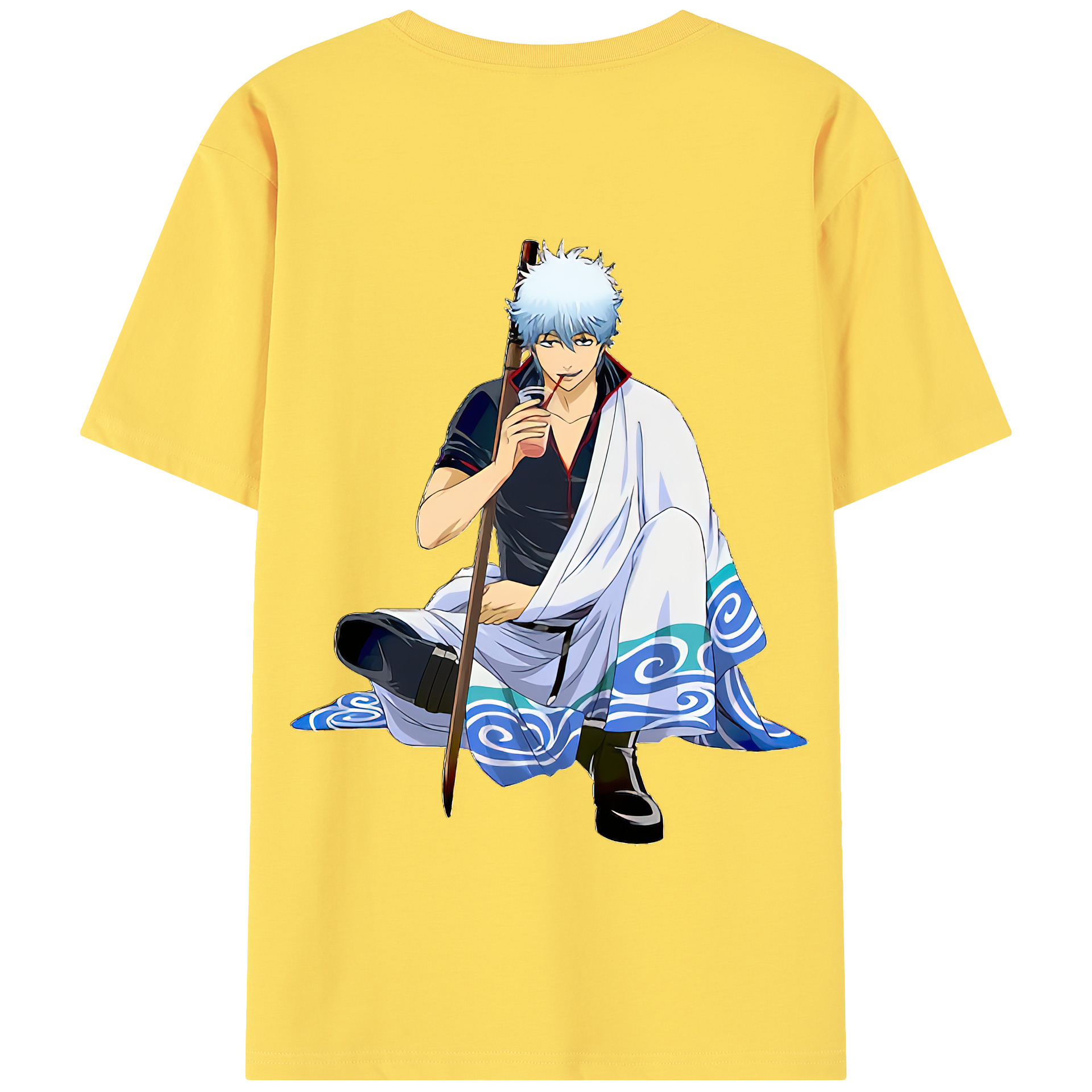 （画像用） ぎんたま 坂田銀時（さかたぎんとき） 神楽 志村新八（しむら しんぱち） GINTAMA Sakata Gintoki Kagura Shimura Shinpachi 綿100％半袖Tシャツ（背面プリント）