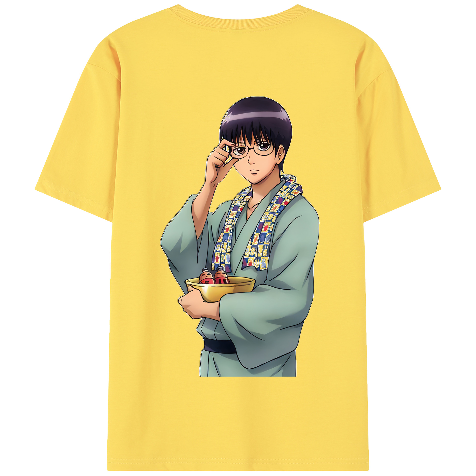 （画像用） ぎんたま 坂田銀時（さかたぎんとき） 神楽 志村新八（しむら しんぱち） GINTAMA Sakata Gintoki Kagura Shimura Shinpachi 綿100％半袖Tシャツ（背面プリント）
