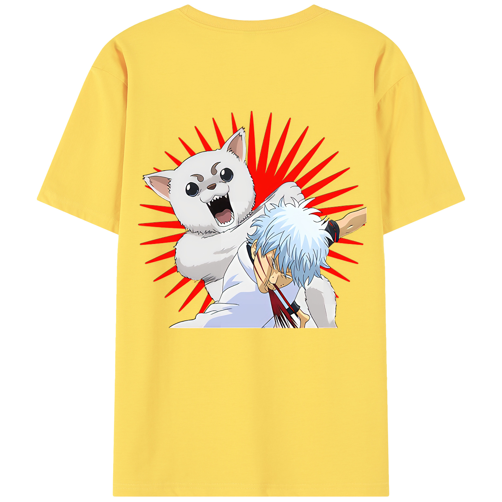 （画像用） ぎんたま 坂田銀時（さかたぎんとき） 神楽 志村新八（しむら しんぱち） GINTAMA Sakata Gintoki Kagura Shimura Shinpachi 綿100％半袖Tシャツ（背面プリント）