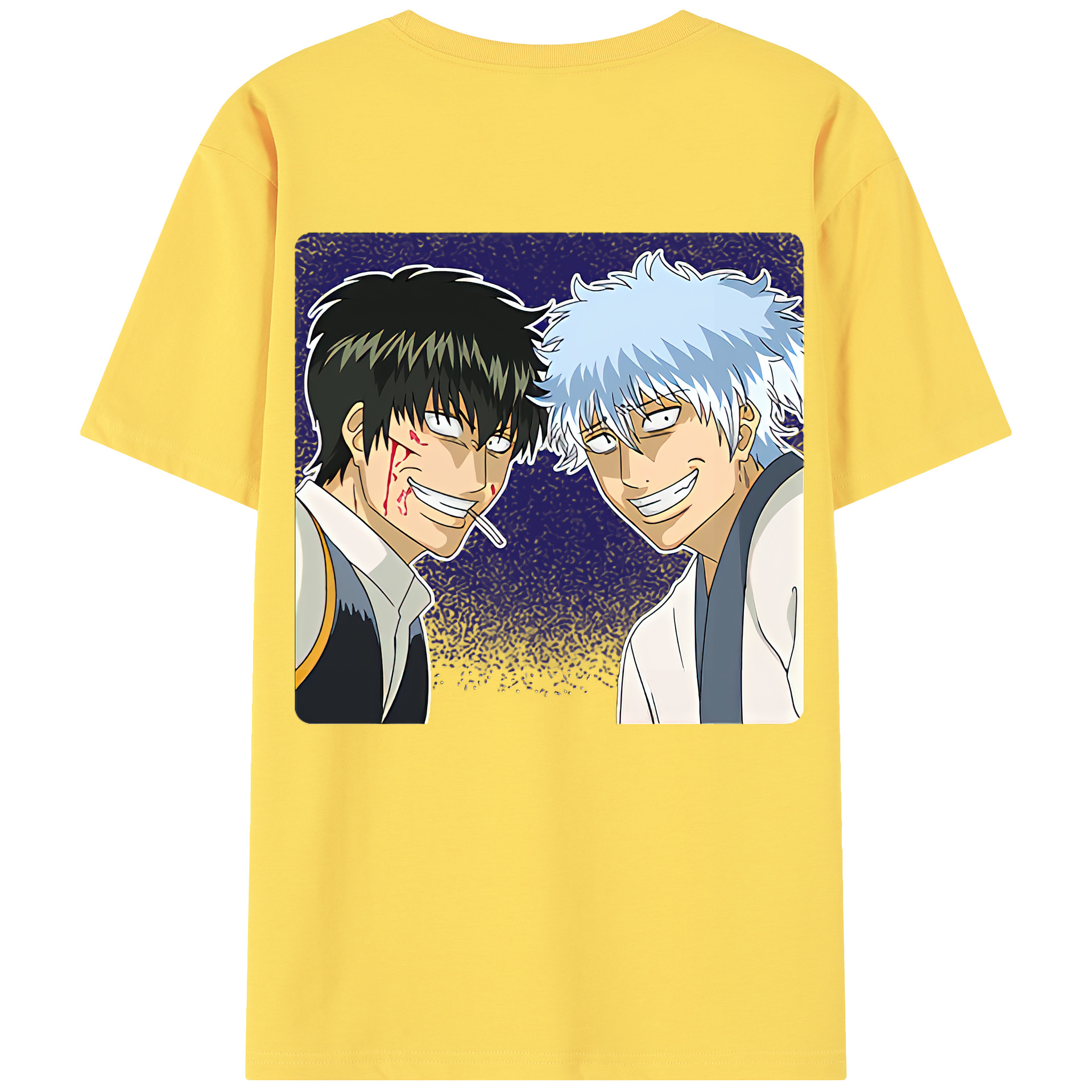 （画像用） ぎんたま 坂田銀時（さかたぎんとき） 神楽 志村新八（しむら しんぱち） GINTAMA Sakata Gintoki Kagura Shimura Shinpachi 綿100％半袖Tシャツ（背面プリント）