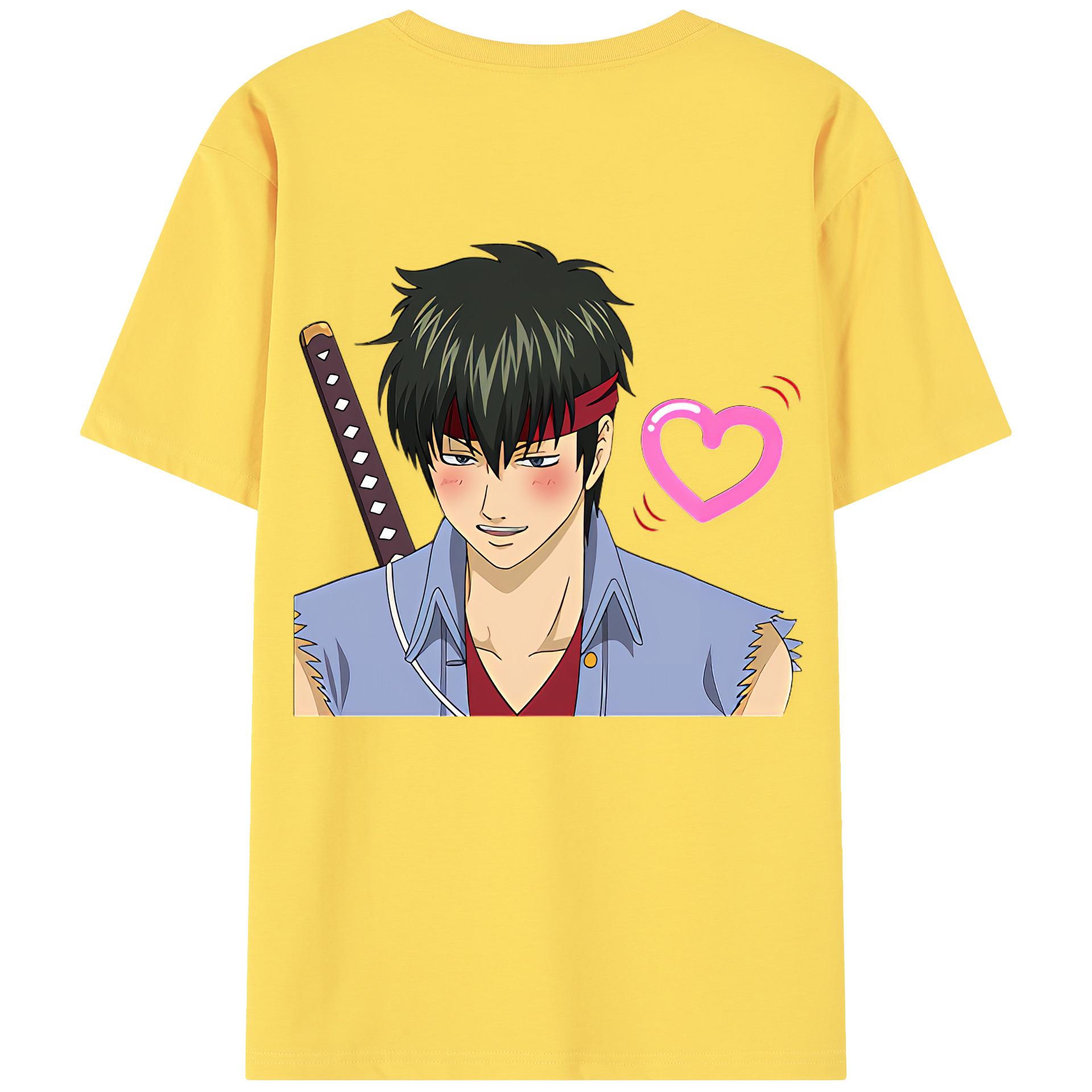 （画像用） ぎんたま 坂田銀時（さかたぎんとき） 神楽 志村新八（しむら しんぱち） GINTAMA Sakata Gintoki Kagura Shimura Shinpachi 綿100％半袖Tシャツ（背面プリント）