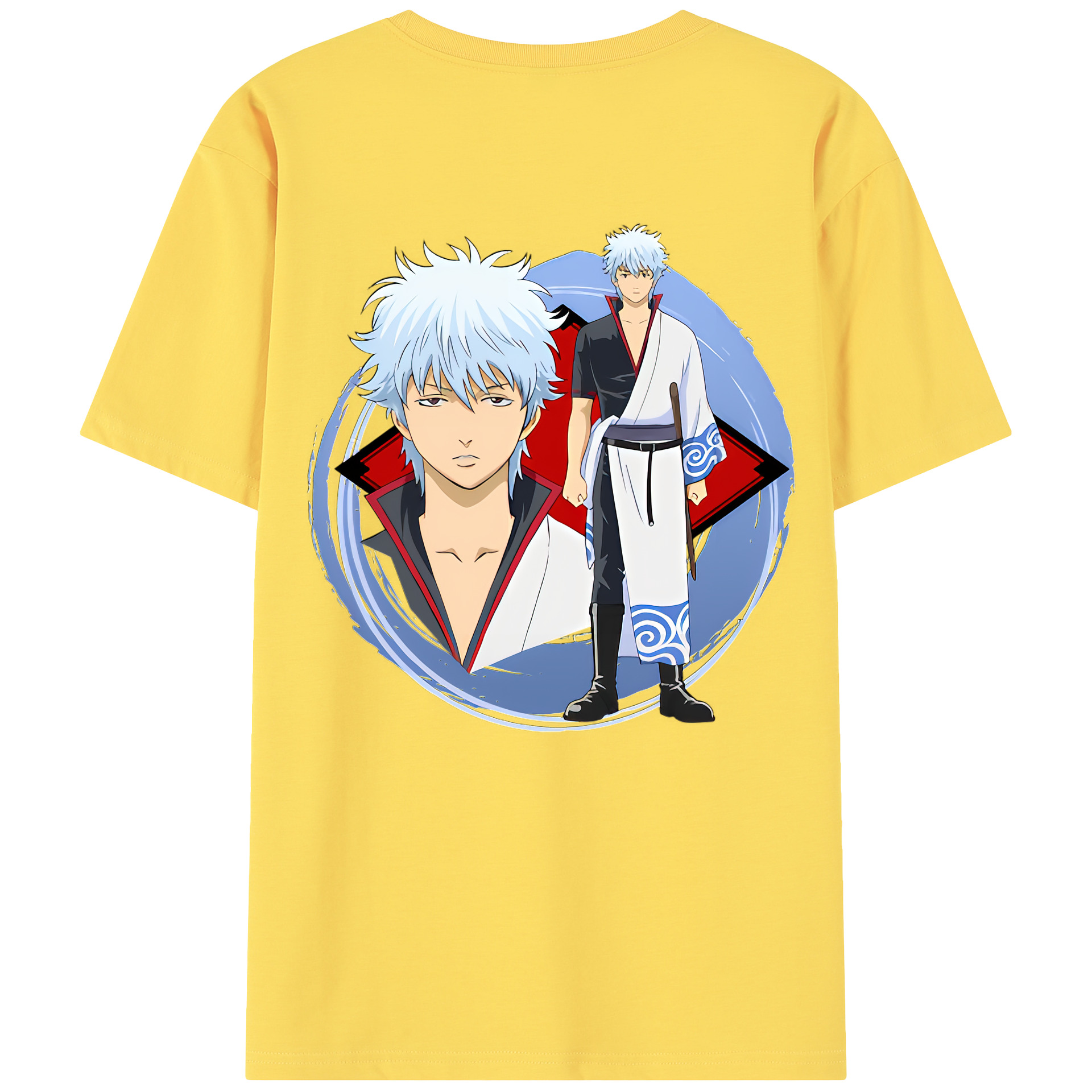（画像用） ぎんたま 坂田銀時（さかたぎんとき） 神楽 志村新八（しむら しんぱち） GINTAMA Sakata Gintoki Kagura Shimura Shinpachi 綿100％半袖Tシャツ（背面プリント）