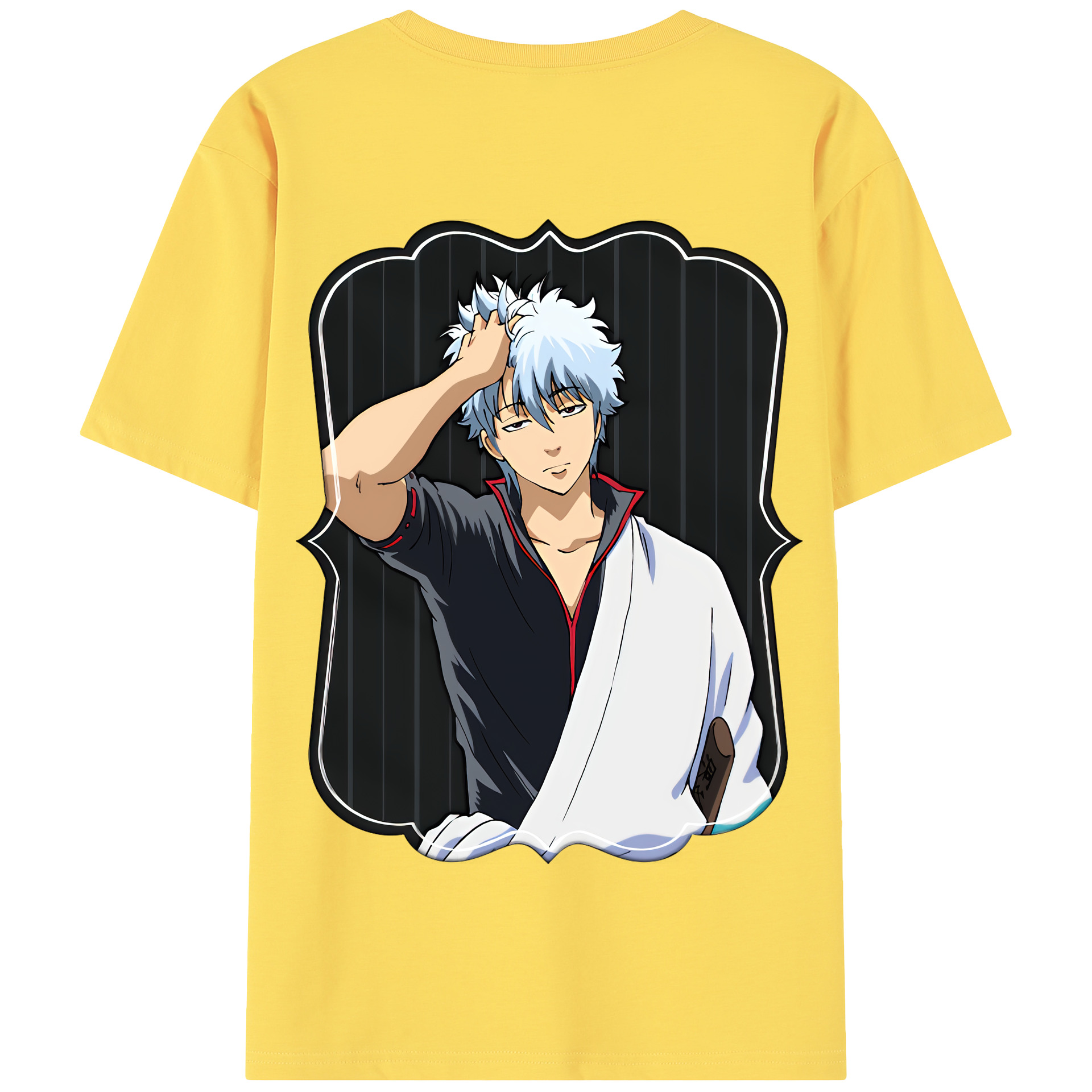 （画像用） ぎんたま 坂田銀時（さかたぎんとき） 神楽 志村新八（しむら しんぱち） GINTAMA Sakata Gintoki Kagura Shimura Shinpachi 綿100％半袖Tシャツ（背面プリント）