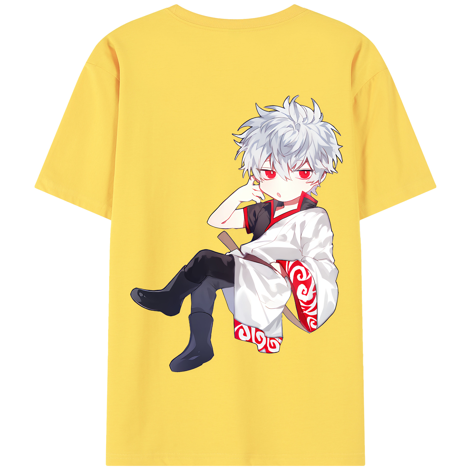 （画像用） ぎんたま 坂田銀時（さかたぎんとき） 神楽 志村新八（しむら しんぱち） GINTAMA Sakata Gintoki Kagura Shimura Shinpachi 綿100％半袖Tシャツ（背面プリント）