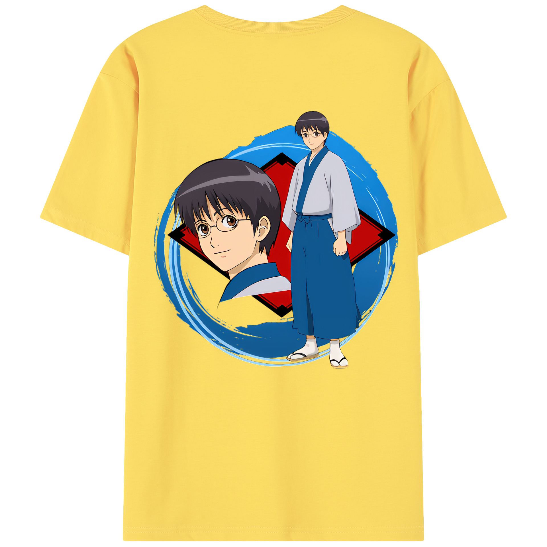 （画像用） ぎんたま 坂田銀時（さかたぎんとき） 神楽 志村新八（しむら しんぱち） GINTAMA Sakata Gintoki Kagura Shimura Shinpachi 綿100％半袖Tシャツ（背面プリント）
