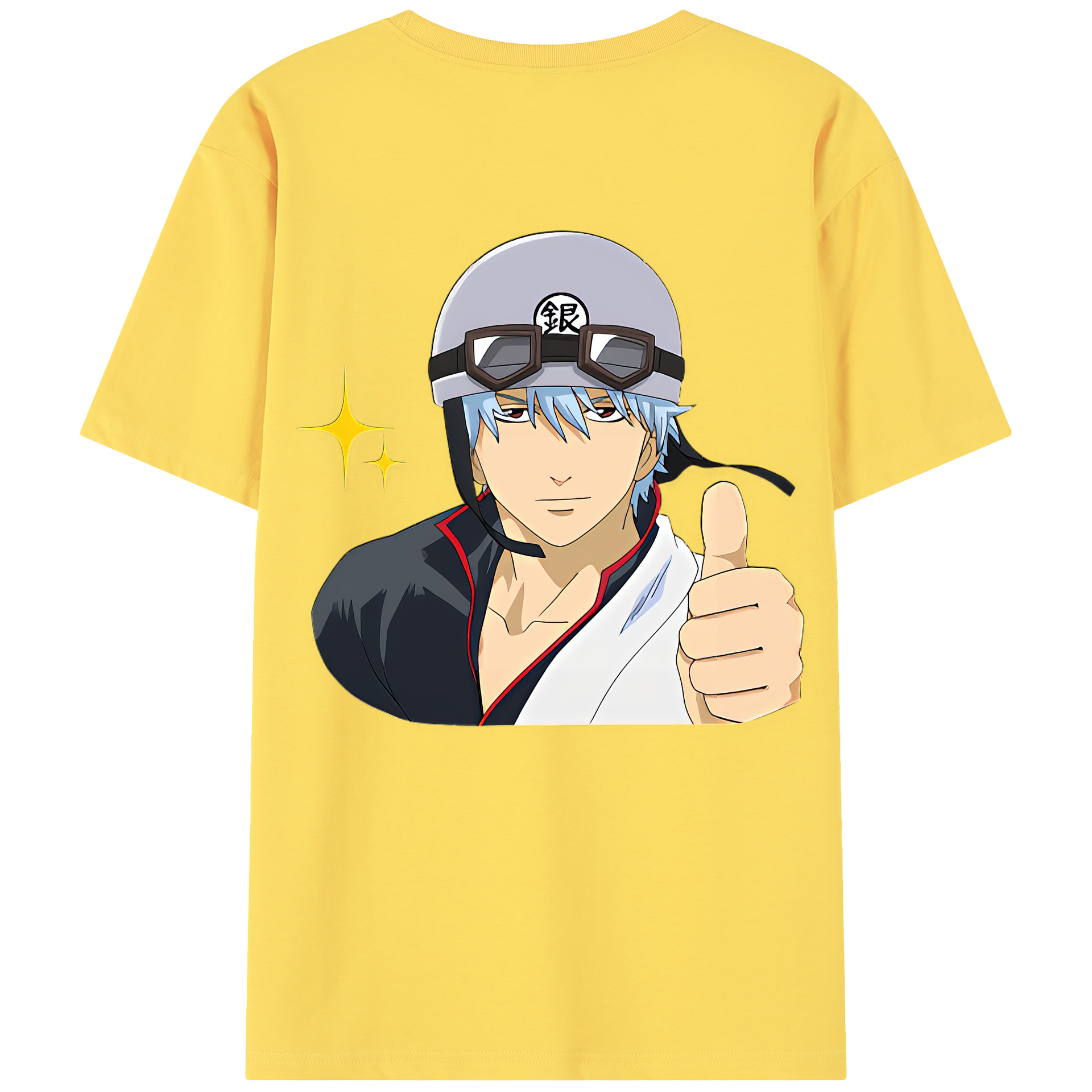 （画像用） ぎんたま 坂田銀時（さかたぎんとき） 神楽 志村新八（しむら しんぱち） GINTAMA Sakata Gintoki Kagura Shimura Shinpachi 綿100％半袖Tシャツ（背面プリント）