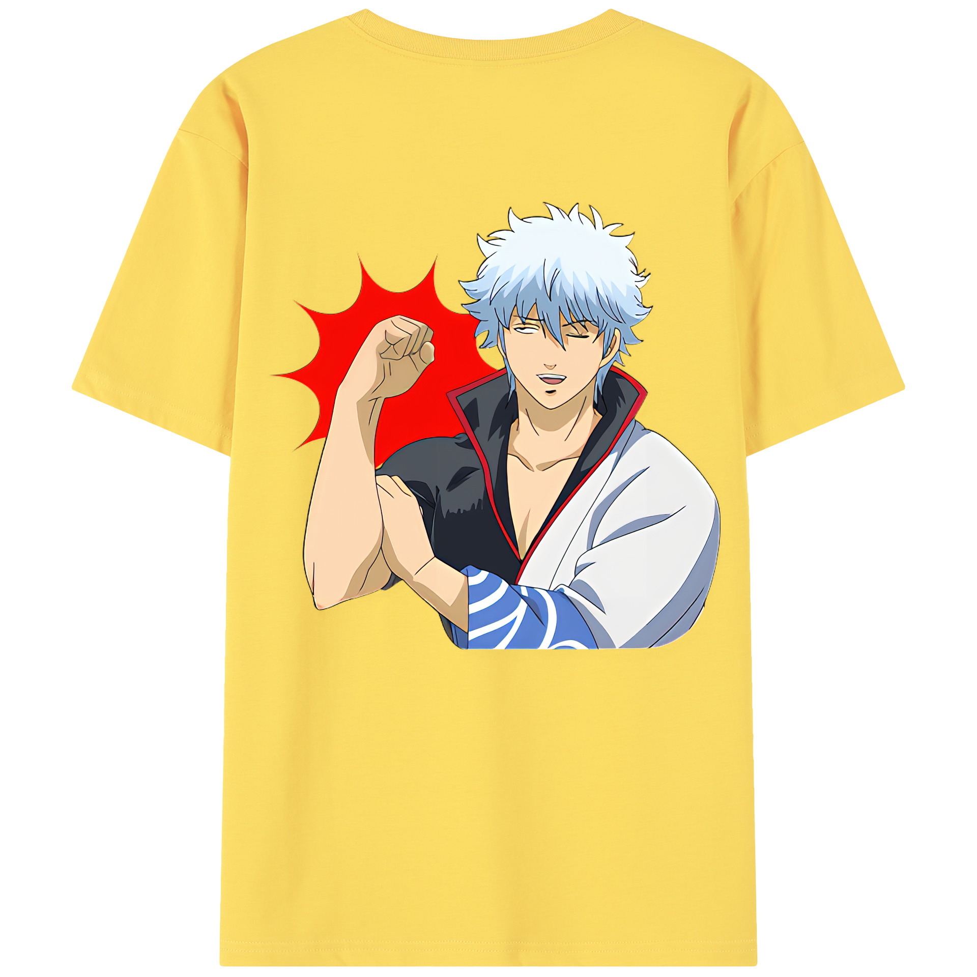 （画像用） ぎんたま 坂田銀時（さかたぎんとき） 神楽 志村新八（しむら しんぱち） GINTAMA Sakata Gintoki Kagura Shimura Shinpachi 綿100％半袖Tシャツ（背面プリント）