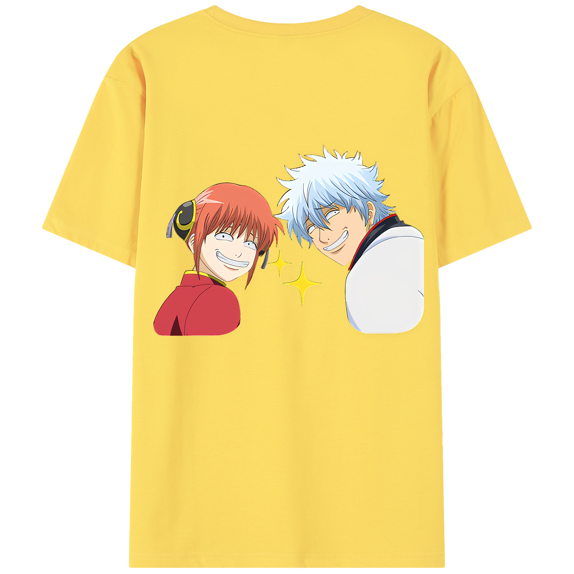 （画像用） ぎんたま 坂田銀時（さかたぎんとき） 神楽 志村新八（しむら しんぱち） GINTAMA Sakata Gintoki Kagura Shimura Shinpachi 綿100％半袖Tシャツ（背面プリント）