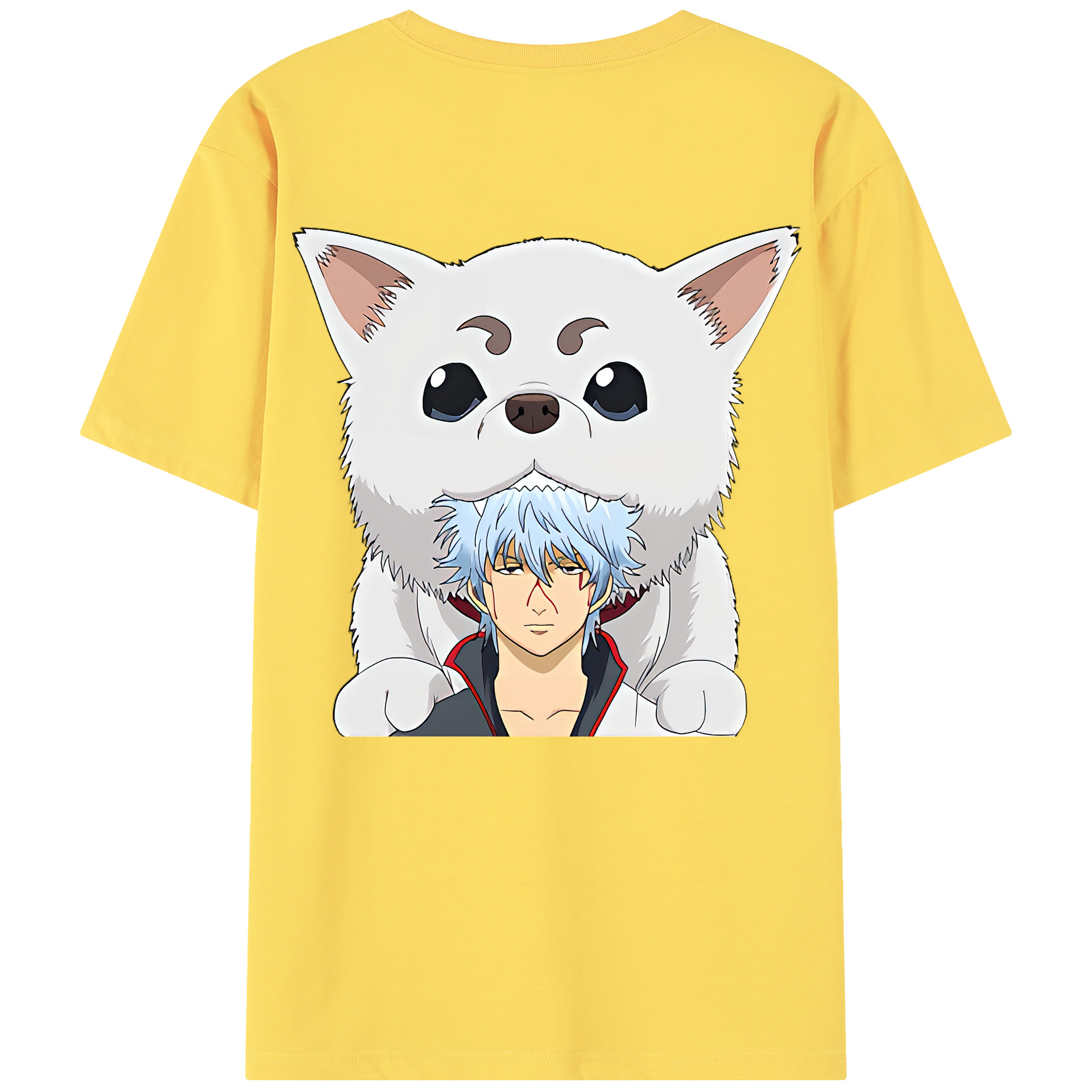 （画像用） ぎんたま 坂田銀時（さかたぎんとき） 神楽 志村新八（しむら しんぱち） GINTAMA Sakata Gintoki Kagura Shimura Shinpachi 綿100％半袖Tシャツ（背面プリント）