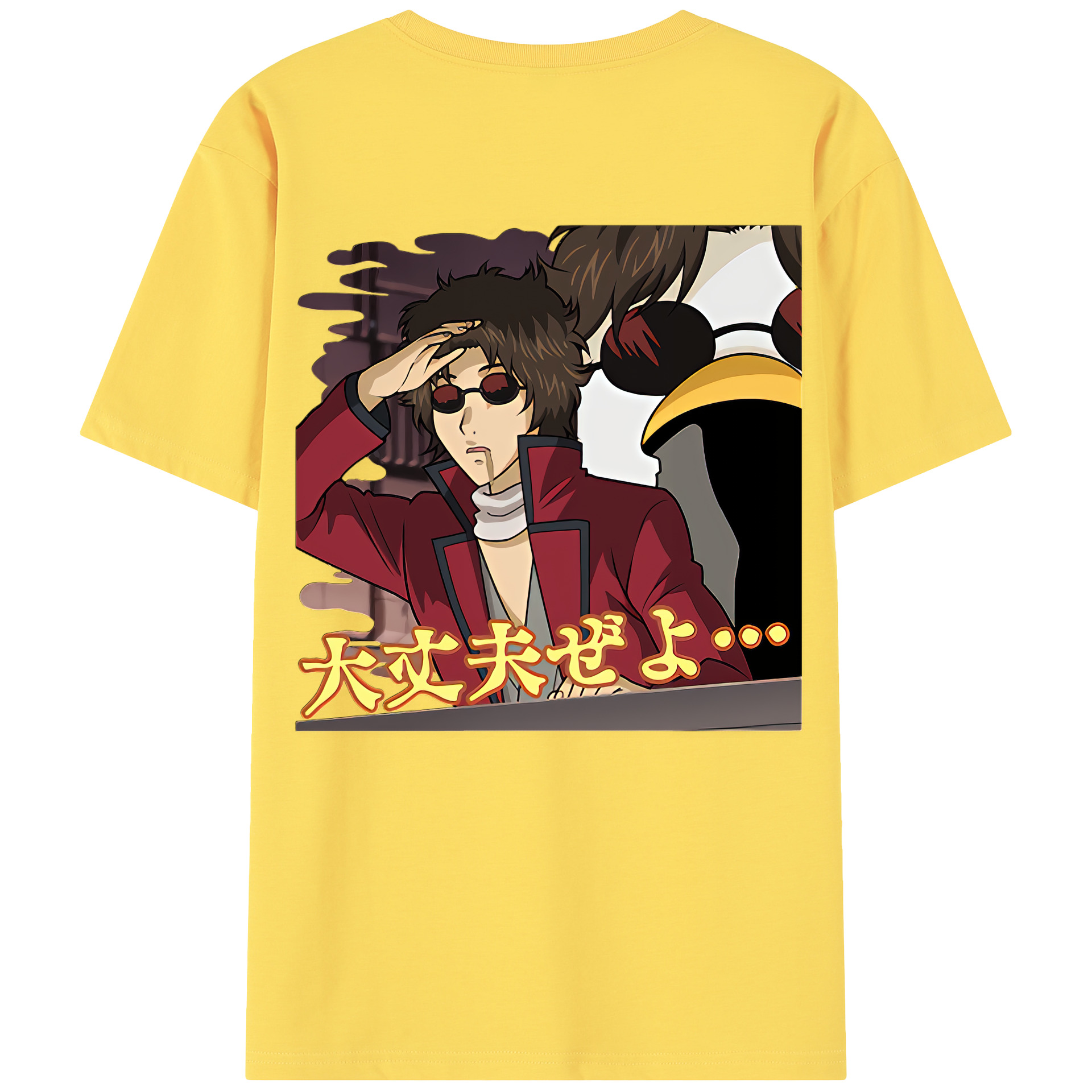 （画像用） ぎんたま 坂田銀時（さかたぎんとき） 神楽 志村新八（しむら しんぱち） GINTAMA Sakata Gintoki Kagura Shimura Shinpachi 綿100％半袖Tシャツ（背面プリント）
