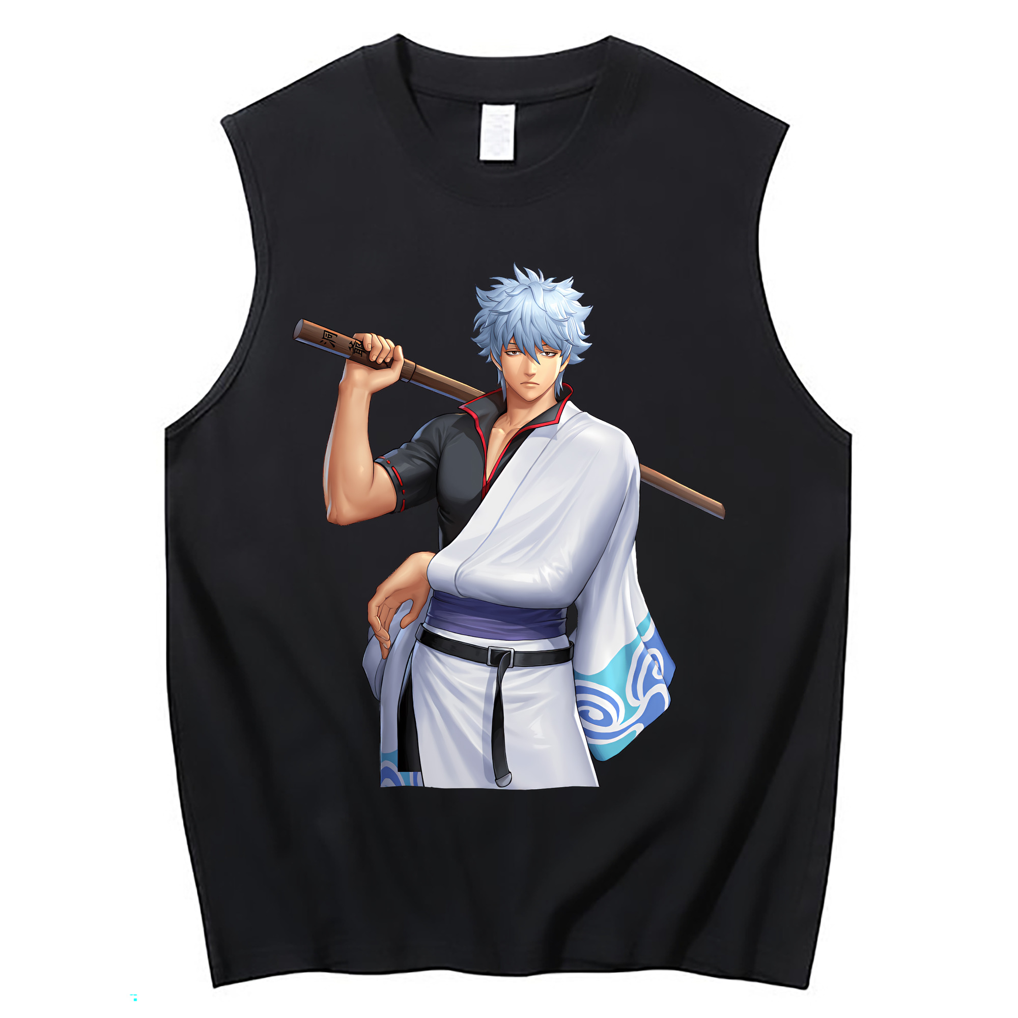 （画像用） ぎんたま 坂田銀時（さかたぎんとき） 神楽 志村新八（しむら しんぱち） GINTAMA Sakata Gintoki Kagura Shimura Shinpachi コットン100％タンクトップ（フロントプリント）