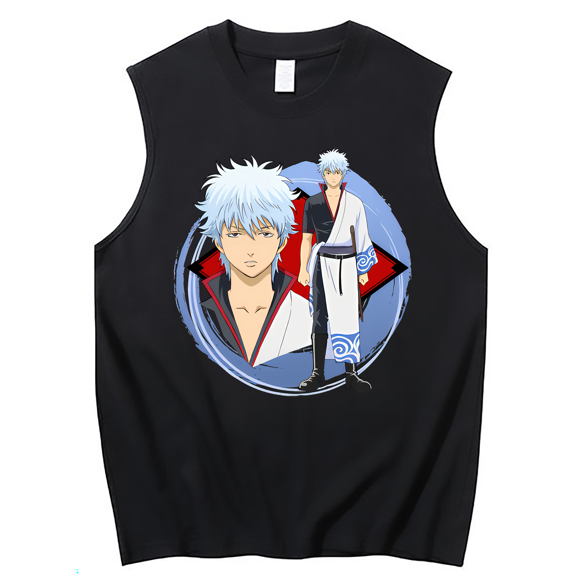 （画像用） ぎんたま 坂田銀時（さかたぎんとき） 神楽 志村新八（しむら しんぱち） GINTAMA Sakata Gintoki Kagura Shimura Shinpachi コットン100％タンクトップ（フロントプリント）
