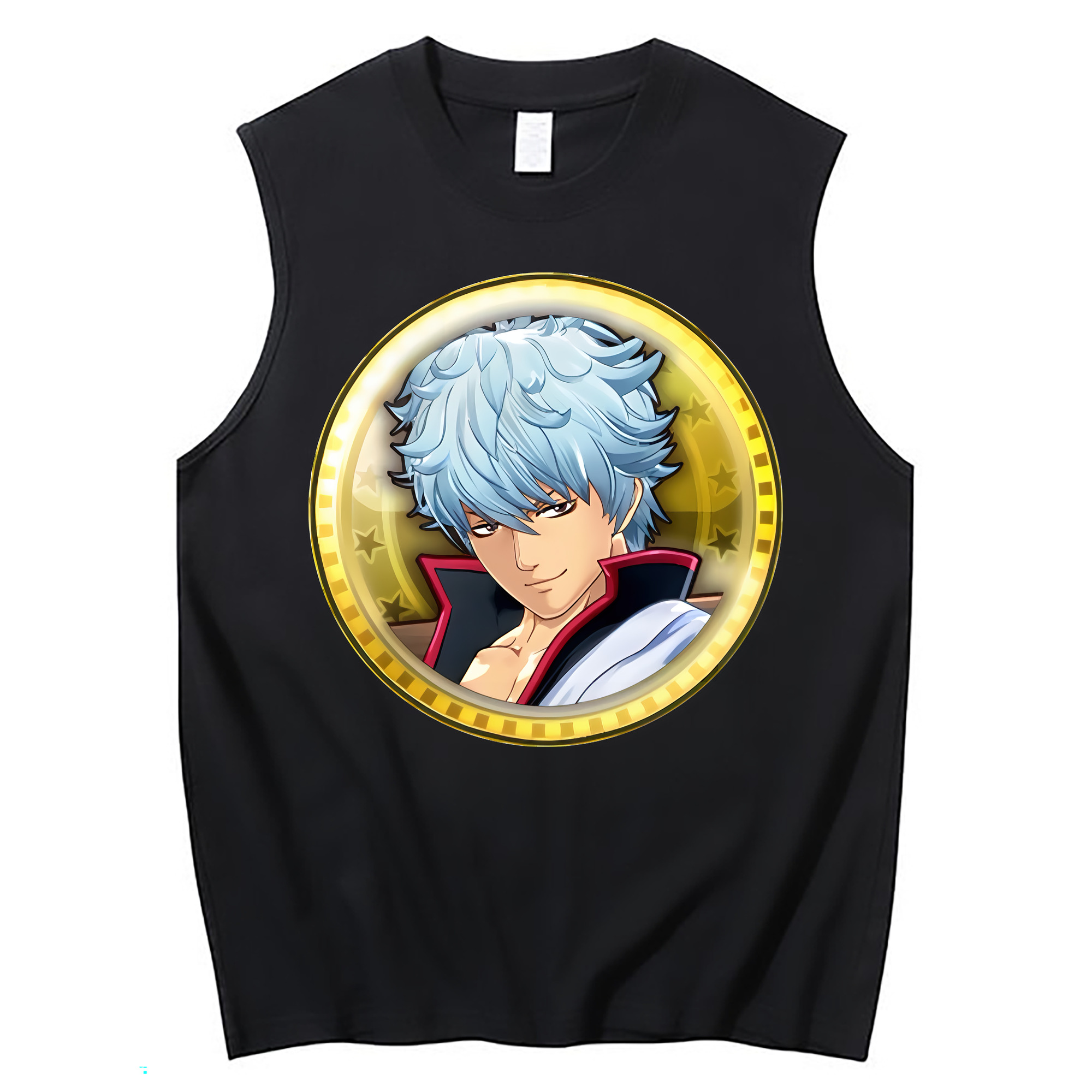 （画像用） ぎんたま 坂田銀時（さかたぎんとき） 神楽 志村新八（しむら しんぱち） GINTAMA Sakata Gintoki Kagura Shimura Shinpachi コットン100％タンクトップ（フロントプリント）