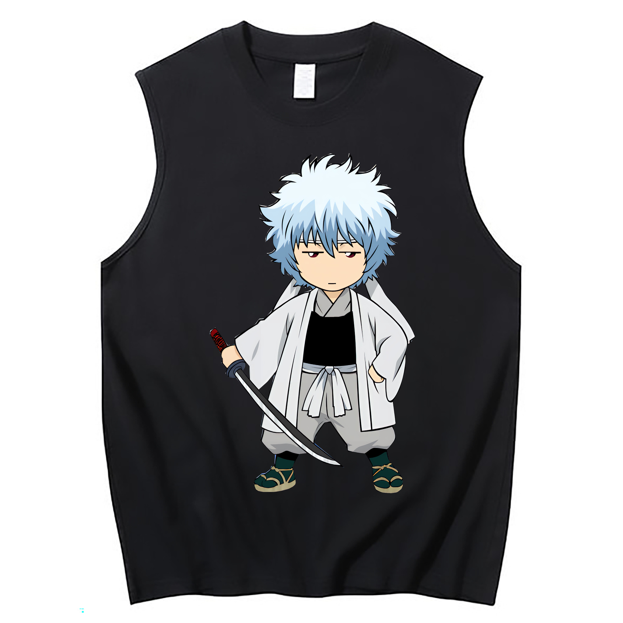 （画像用） ぎんたま 坂田銀時（さかたぎんとき） 神楽 志村新八（しむら しんぱち） GINTAMA Sakata Gintoki Kagura Shimura Shinpachi コットン100％タンクトップ（フロントプリント）
