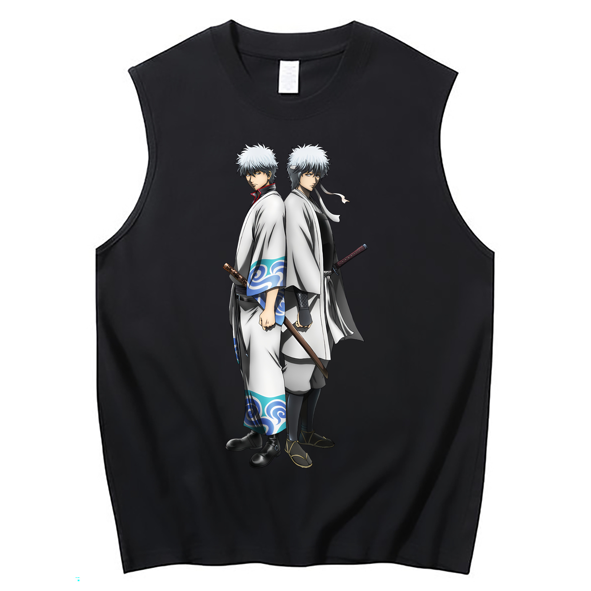 （画像用） ぎんたま 坂田銀時（さかたぎんとき） 神楽 志村新八（しむら しんぱち） GINTAMA Sakata Gintoki Kagura Shimura Shinpachi コットン100％タンクトップ（フロントプリント）