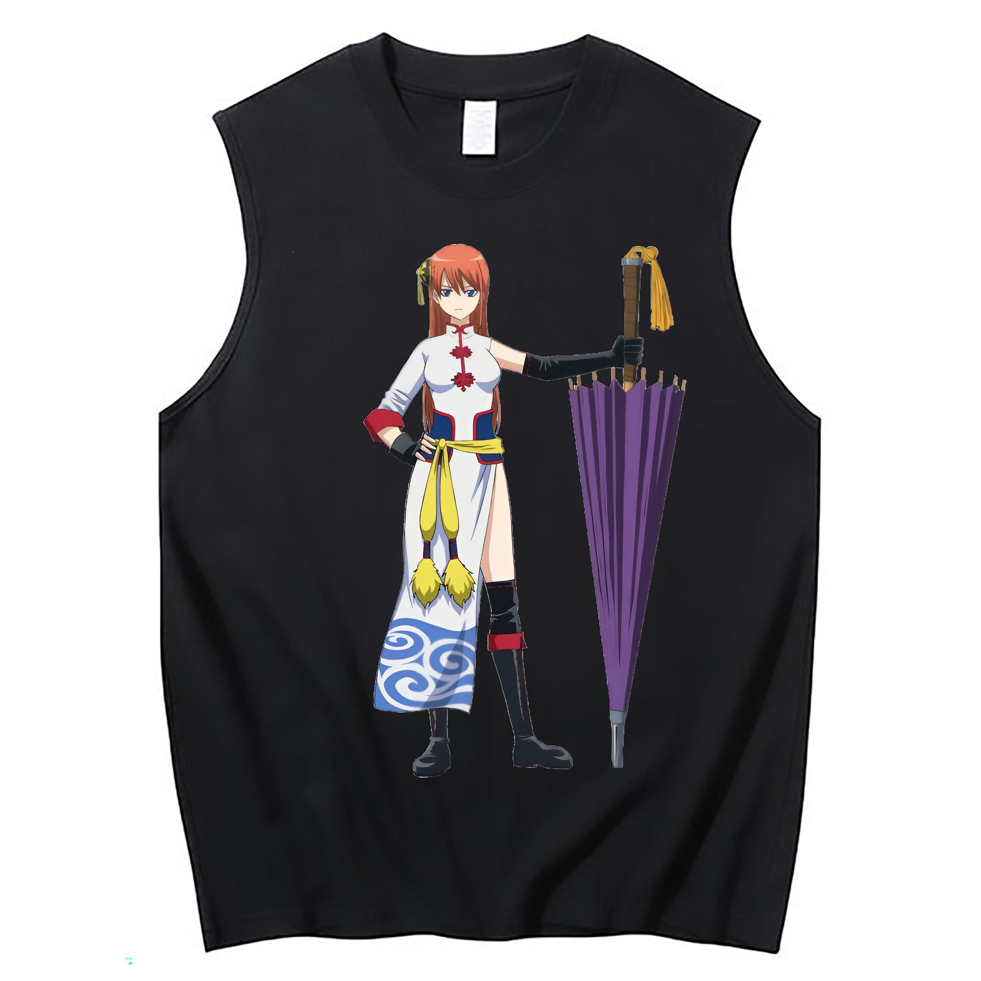 （画像用） ぎんたま 坂田銀時（さかたぎんとき） 神楽 志村新八（しむら しんぱち） GINTAMA Sakata Gintoki Kagura Shimura Shinpachi コットン100％タンクトップ（フロントプリント）